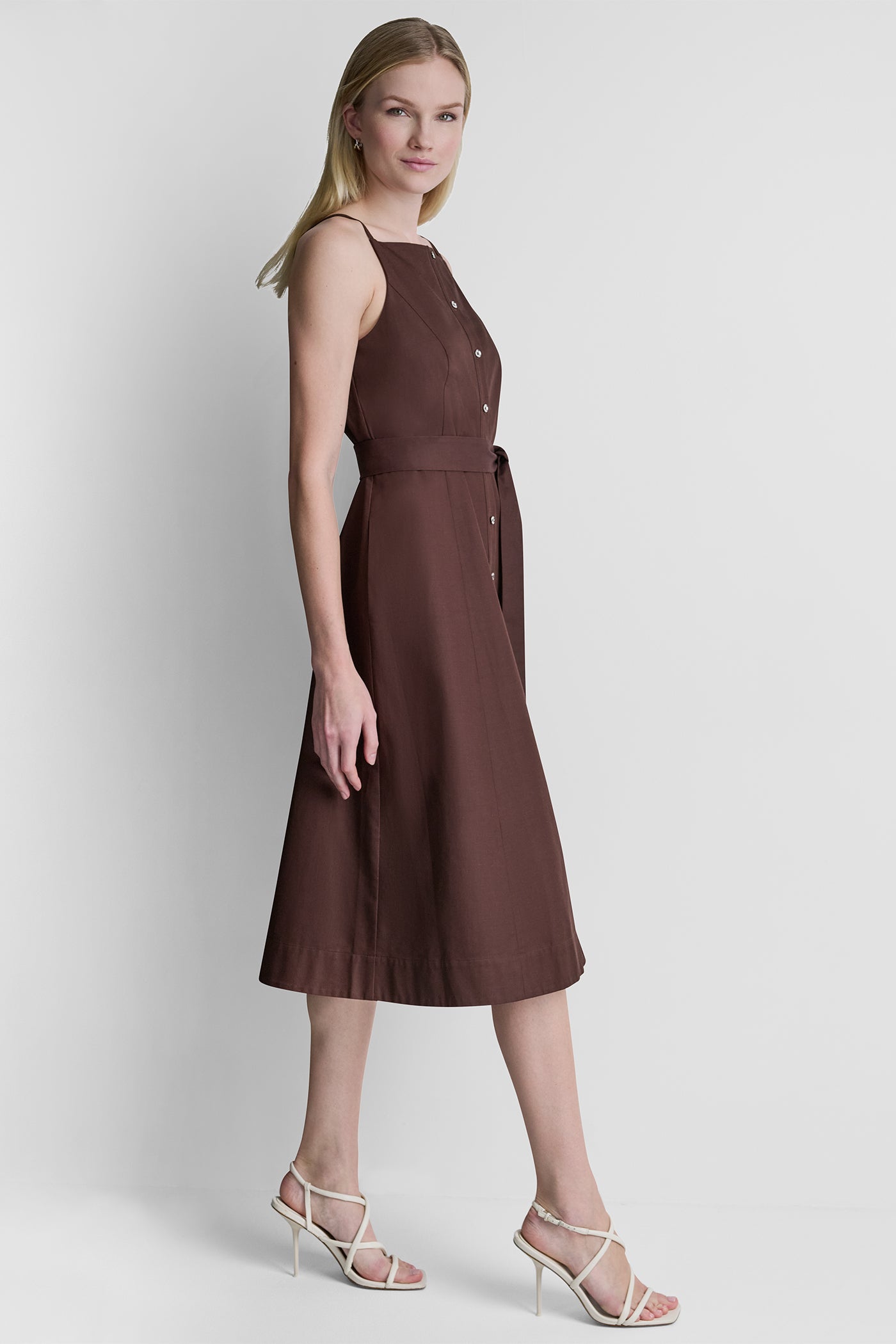 SLEEVELESS MIDI FIT & FLARE DRESS VIEW 4 | New Arrivals