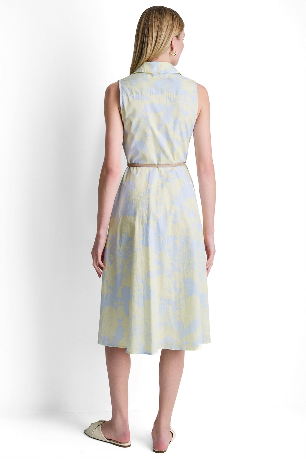 SLEEVELESS WRAP-EFFECT MIDI SHIRT DRESS VIEW 2