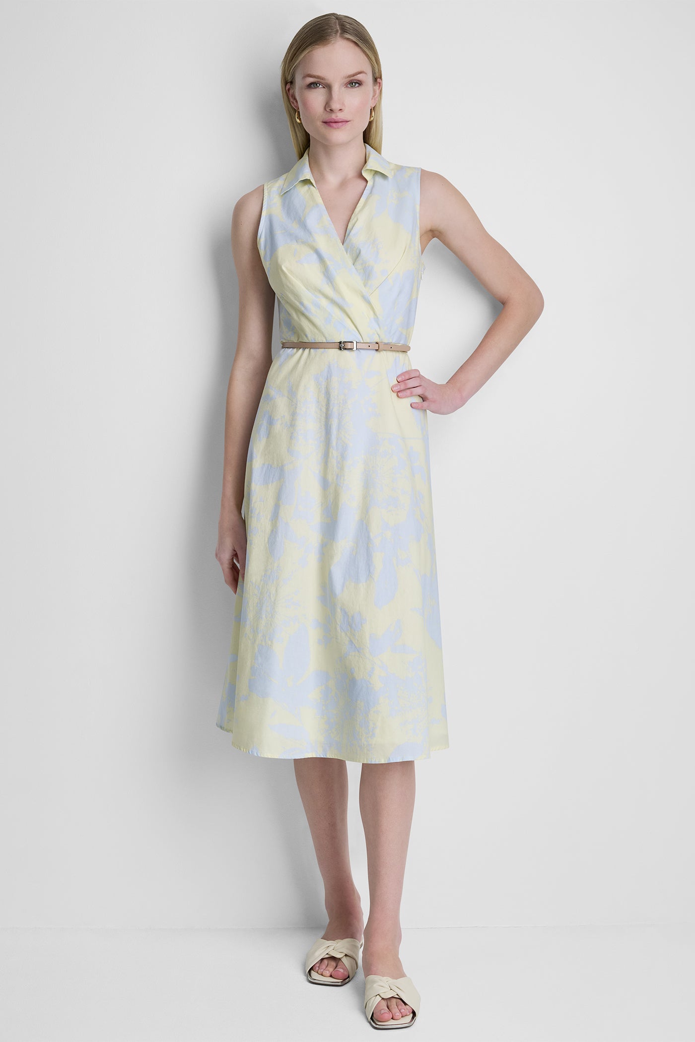 WRAP-EFFECT FLORAL PRINT DRESS VIEW 5 | New Arrivals