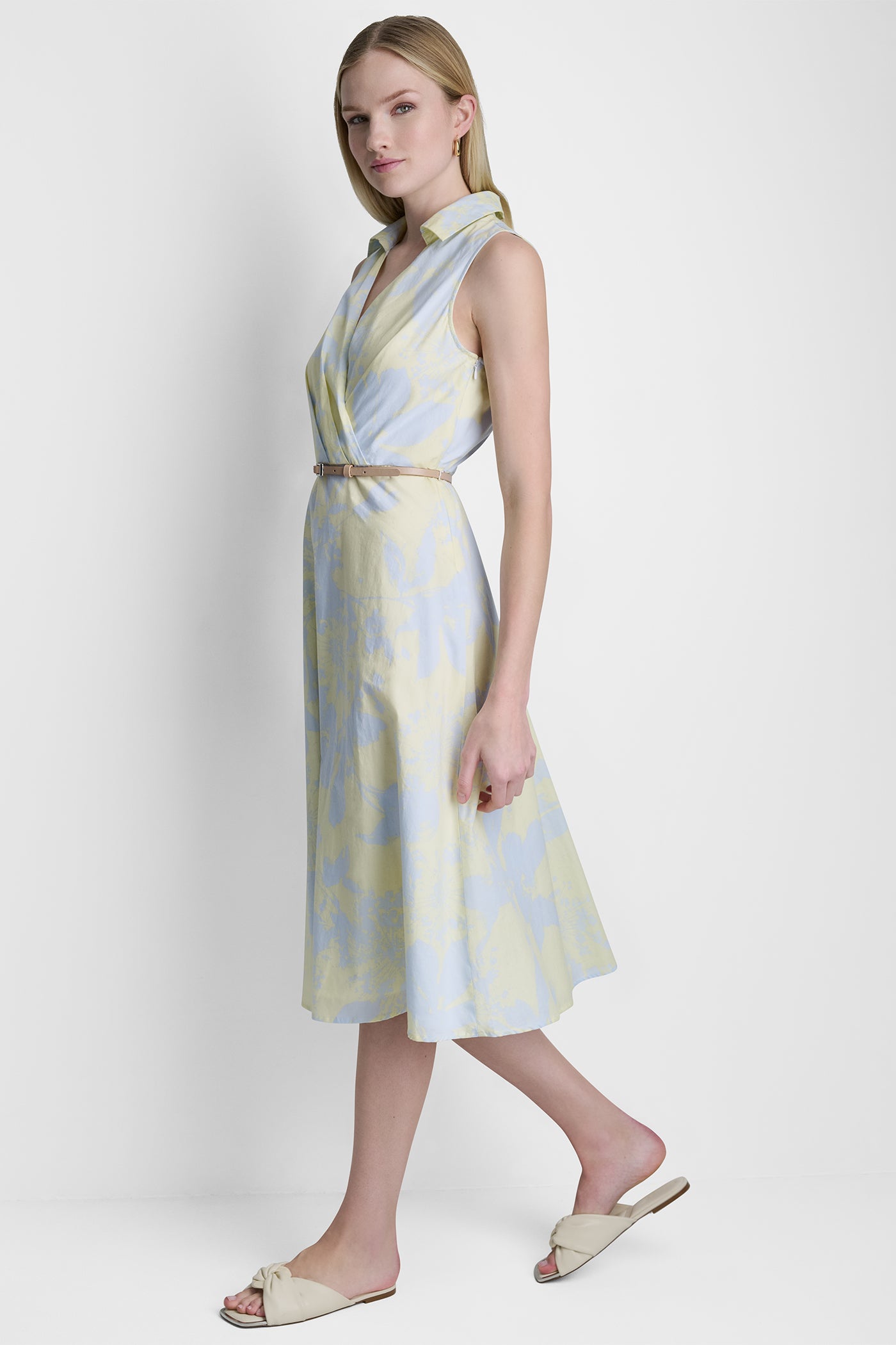 WRAP-EFFECT FLORAL PRINT DRESS VIEW 4 | New Arrivals