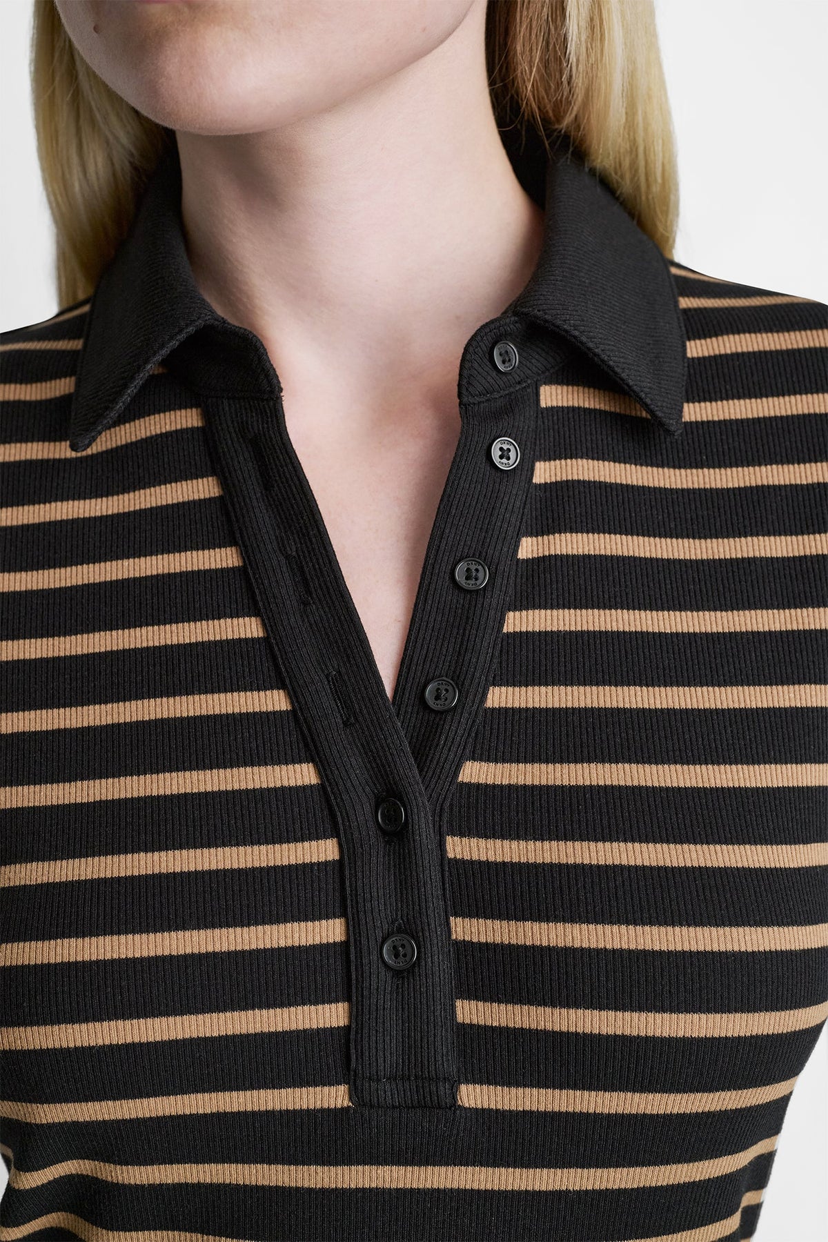 SHORT SLEEVE STRIPE MINI POLO DRESS VIEW 2