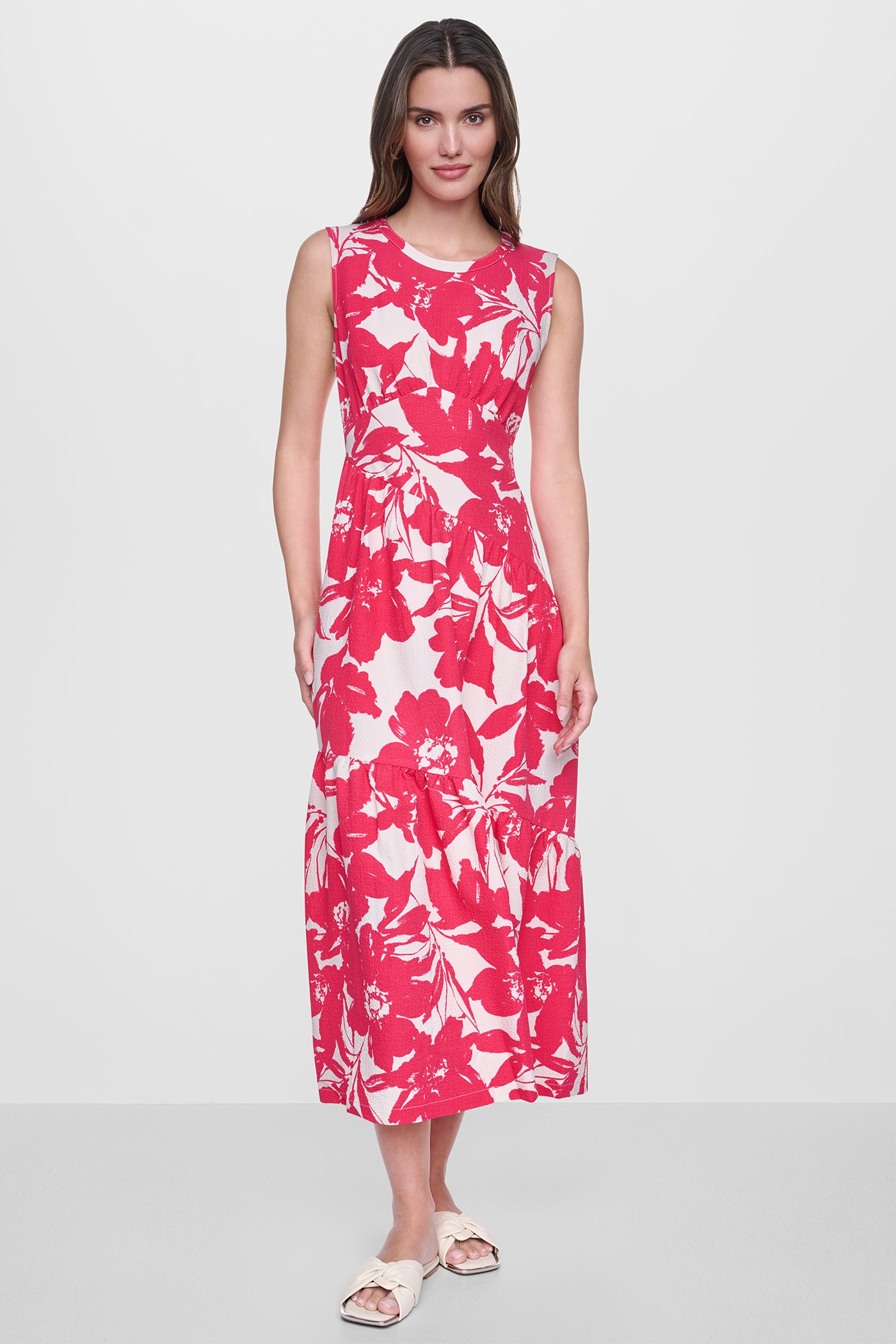 JEWEL NECK PRINTED MIDI DRESS VIEW 6 | New Arrivals