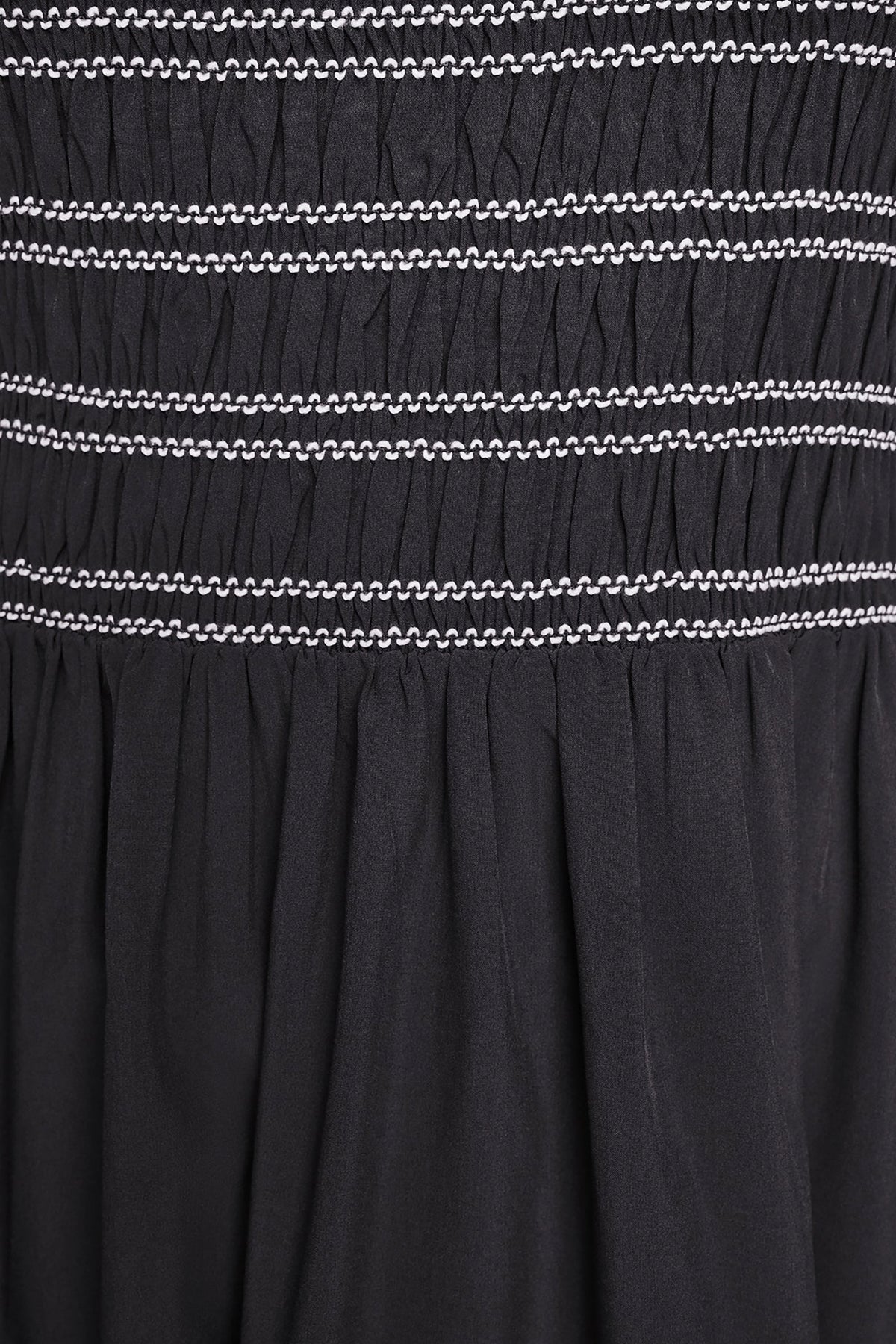 SLEEVELESS SMOCKED MIDI A-LINE DRESS VIEW 2