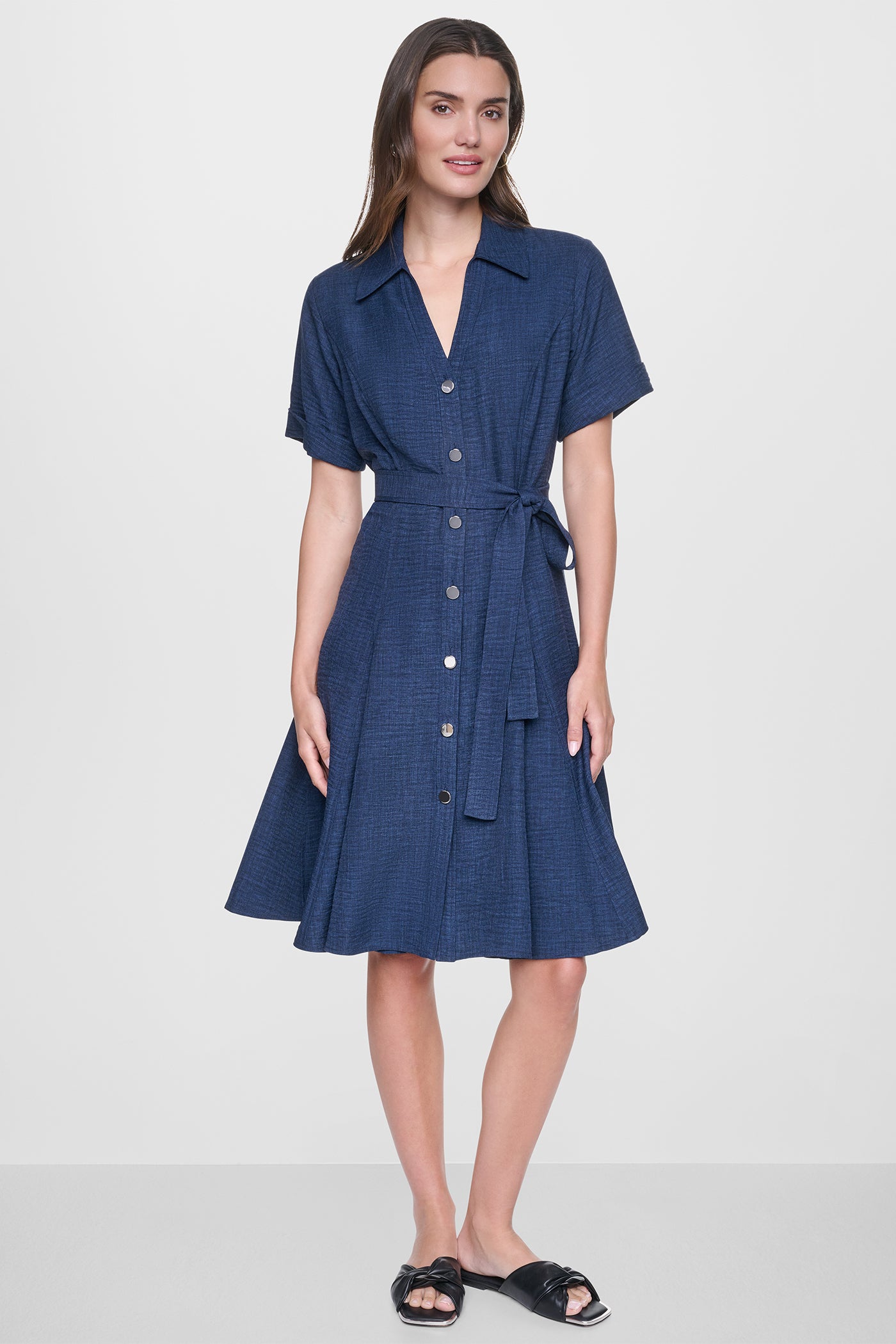 MIDI A-LINE SHIRT DRESS VIEW 6 | New clothing