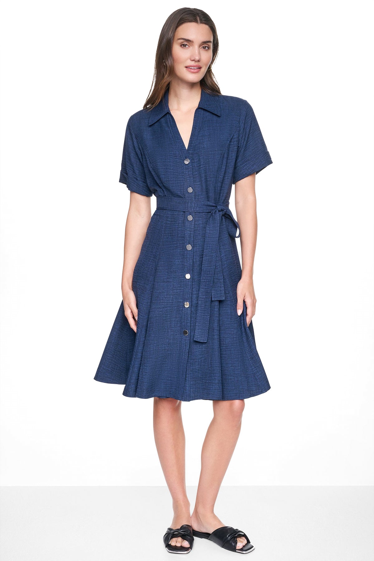 MIDI A-LINE SHIRT DRESS VIEW 2