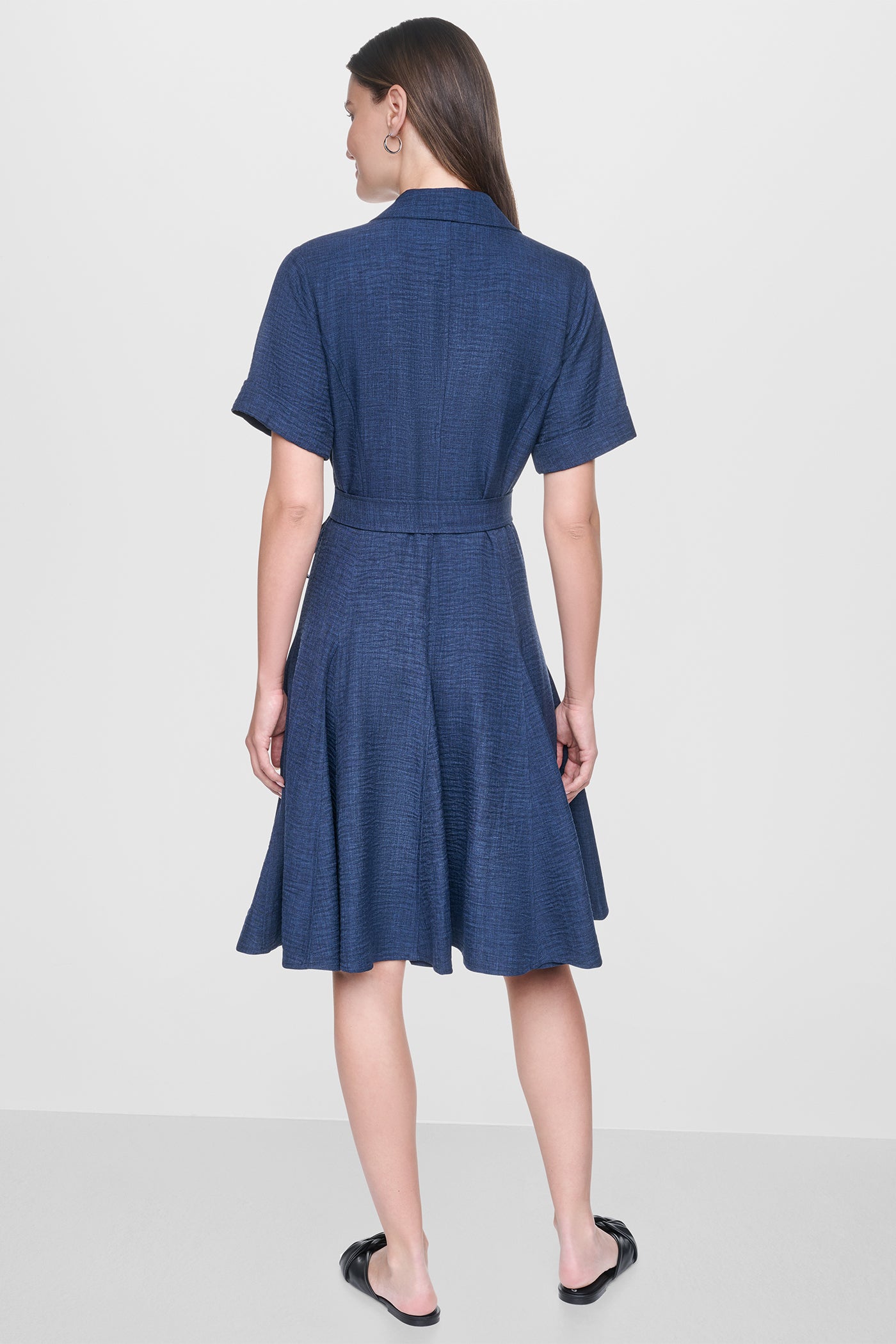 MIDI A-LINE SHIRT DRESS VIEW 3 | New clothing