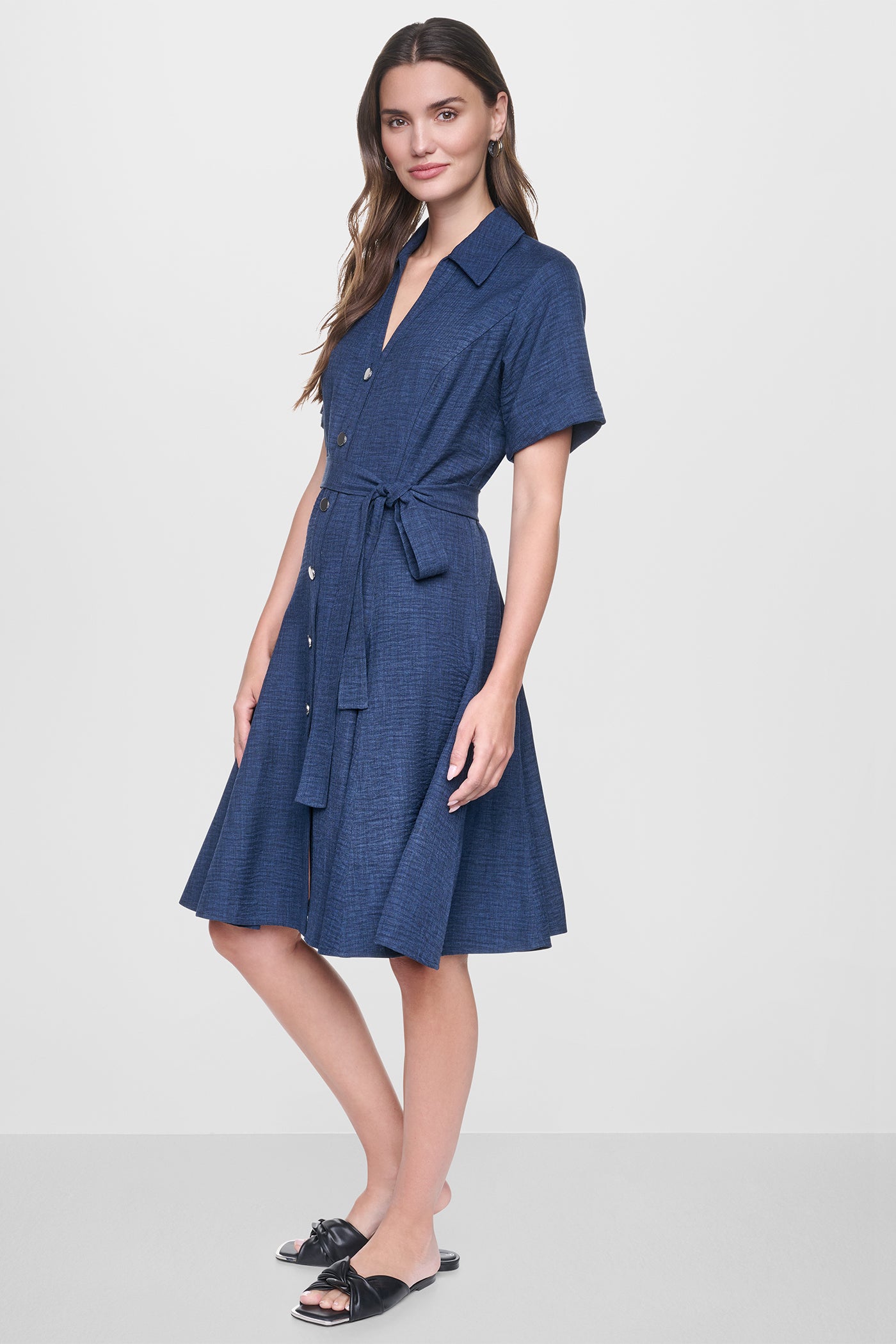 MIDI A-LINE SHIRT DRESS VIEW 4 | New clothing
