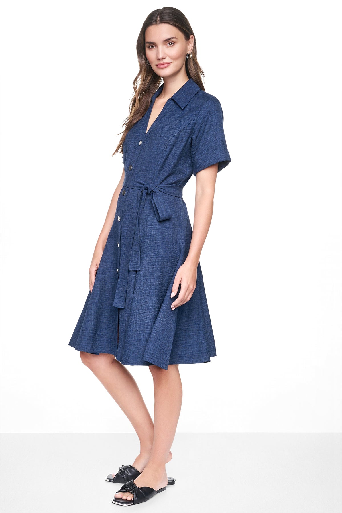 MIDI A-LINE SHIRT DRESS VIEW 2