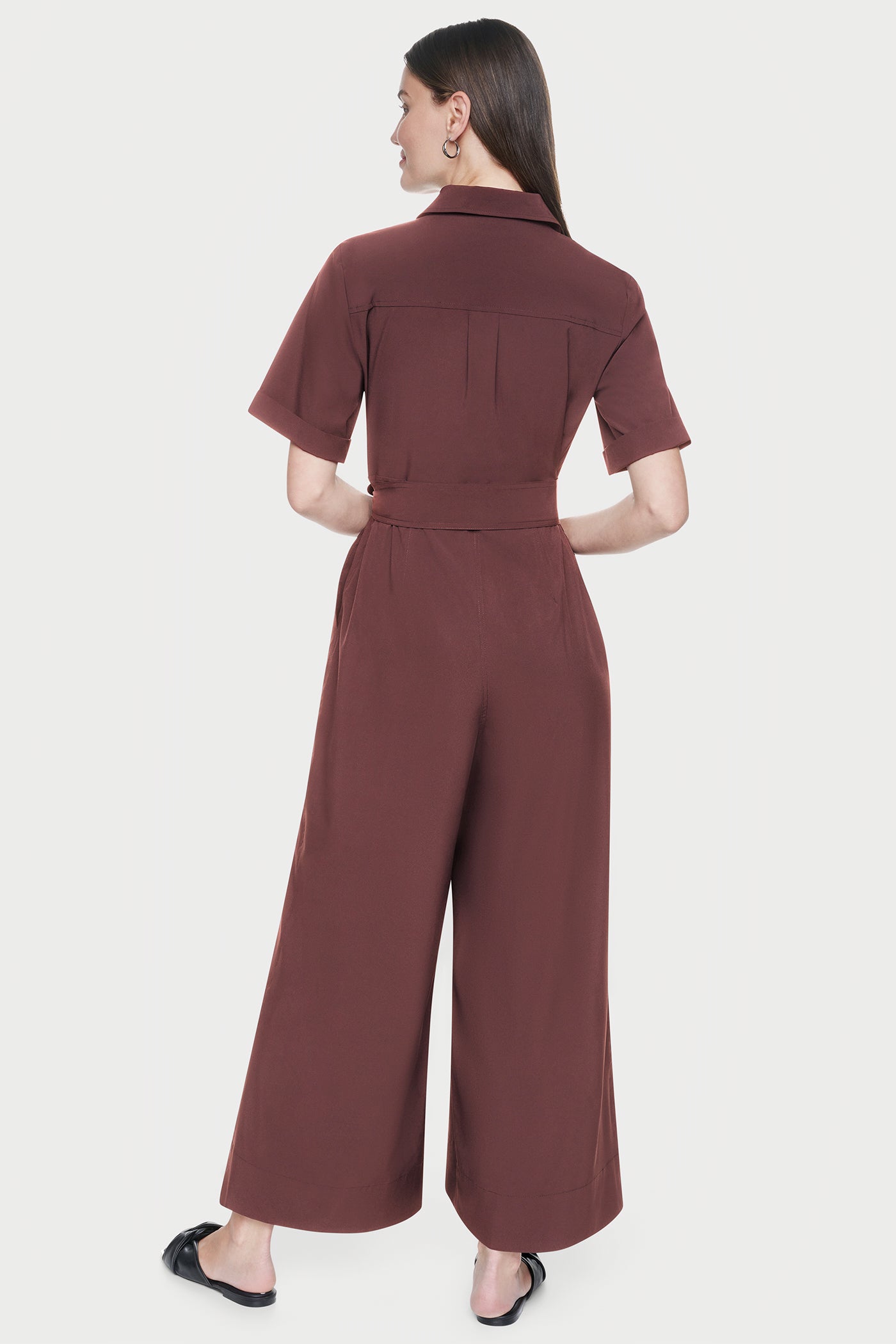 SHORT SLEEVE WIDE-LEG JUMPSUIT VIEW 3