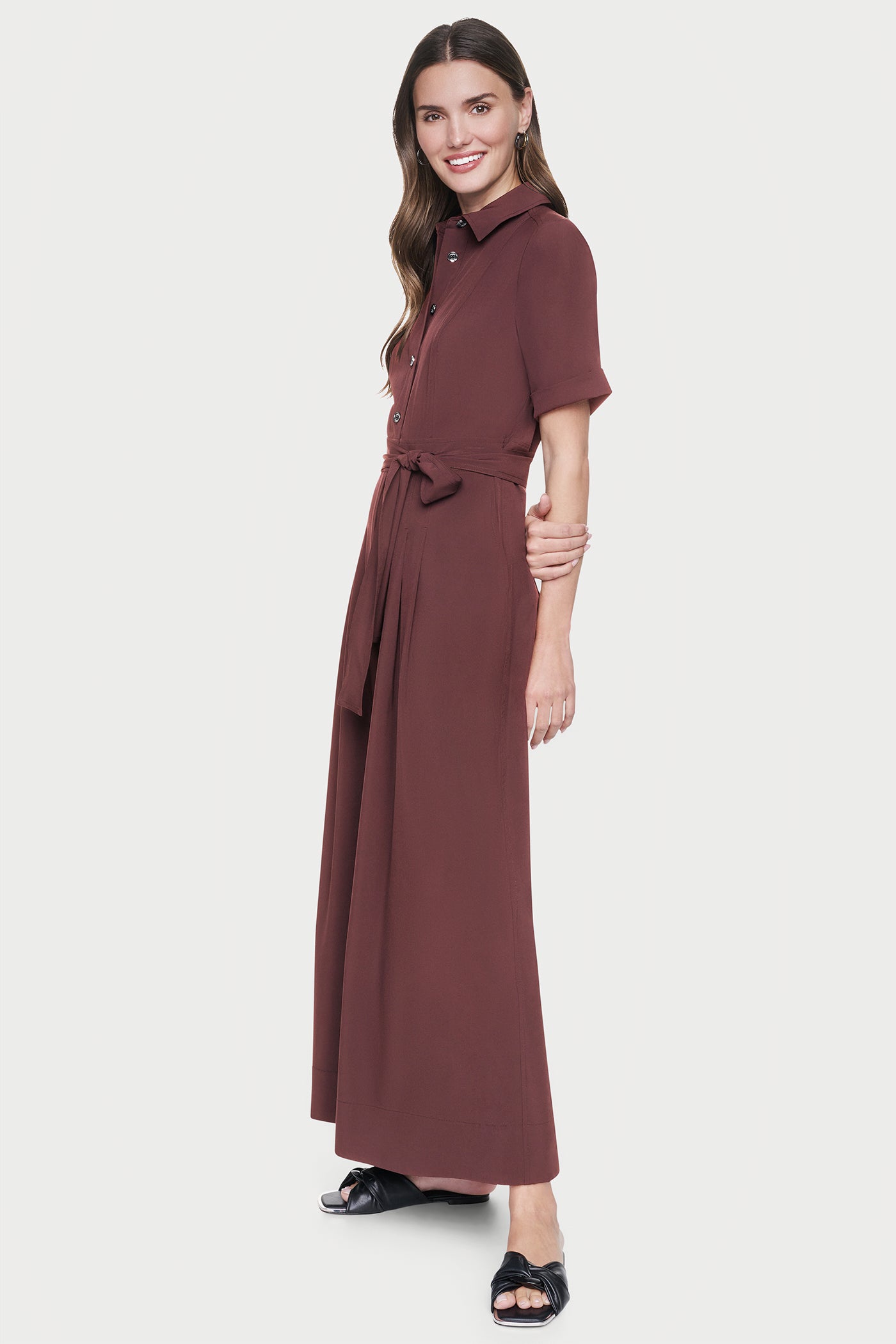 SHORT SLEEVE WIDE-LEG JUMPSUIT VIEW 4