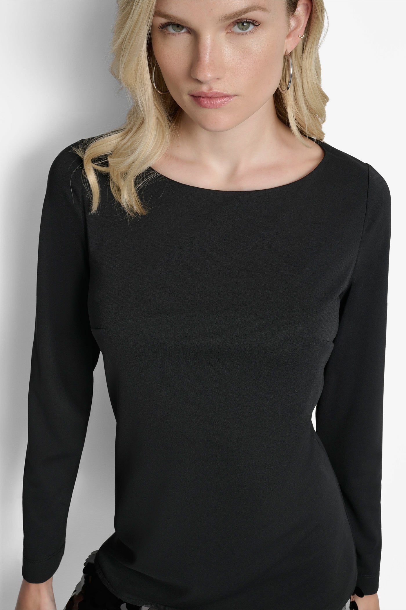 SLEEK BOAT NECK LONG SLEEVE DRESS VIEW 3 | Dresses & Jumpsuits