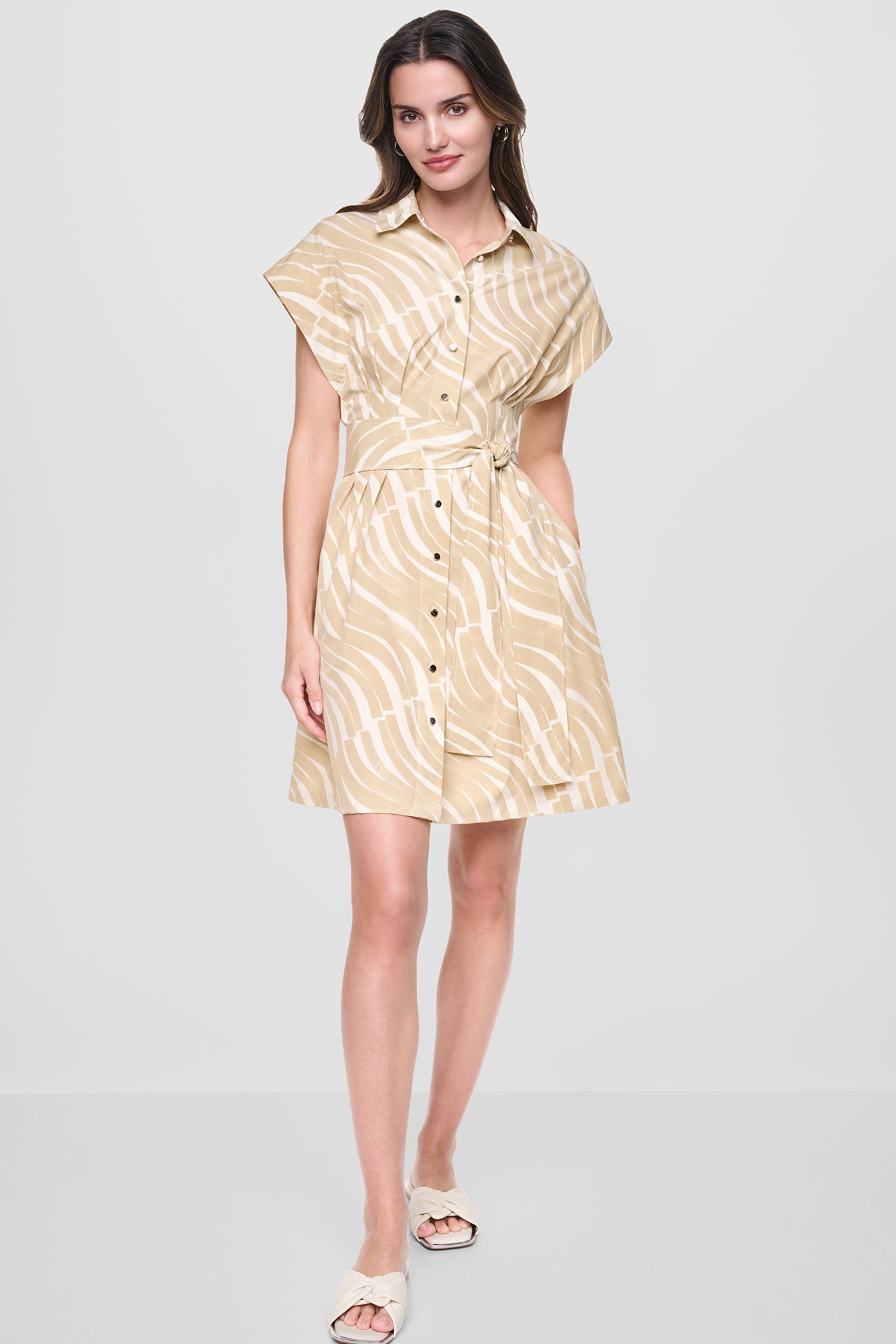 CAP SLEEVE MINI SHIRT DRESS VIEW 6