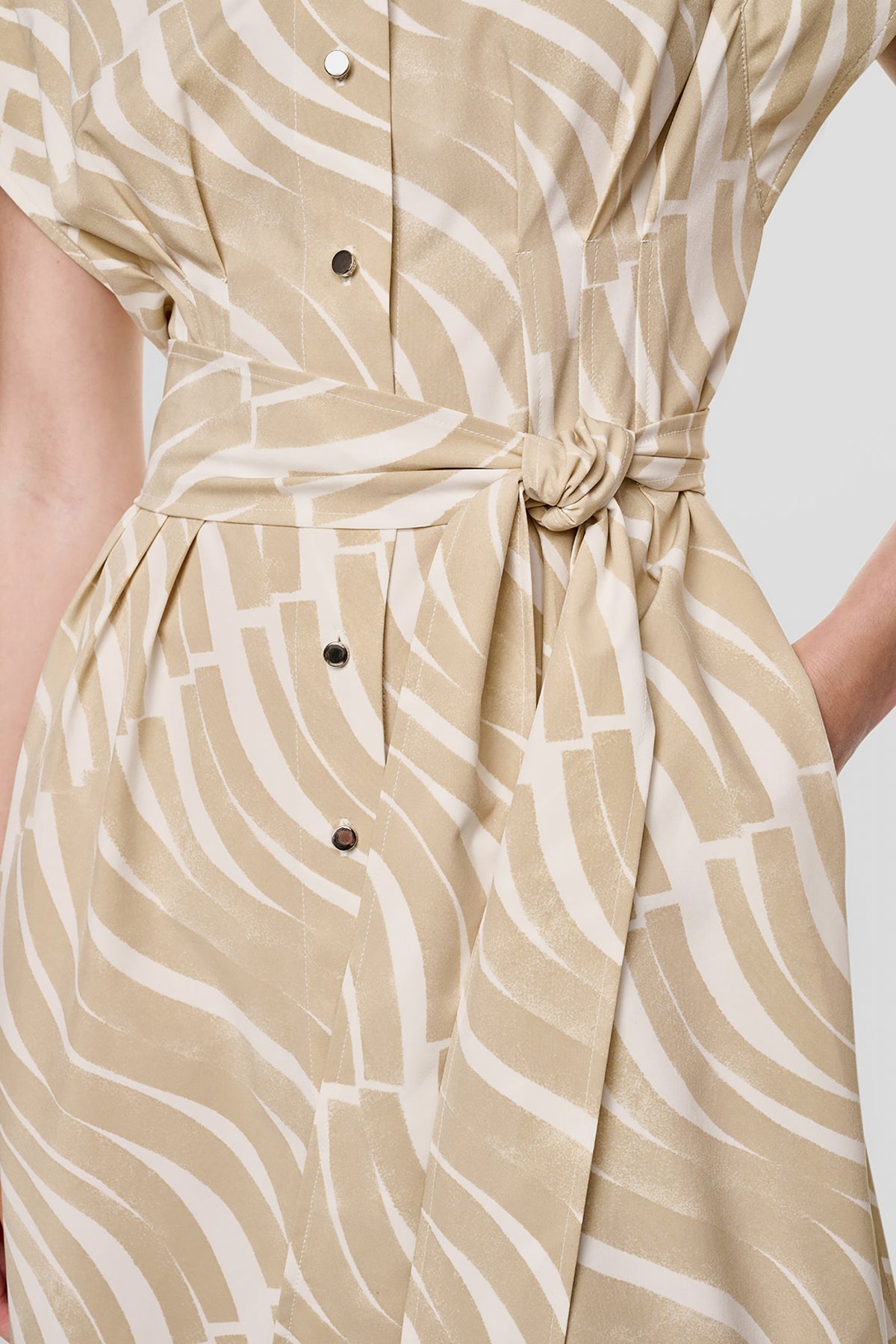 CAP SLEEVE MINI COMMUTER SHIRT DRESS VIEW 2