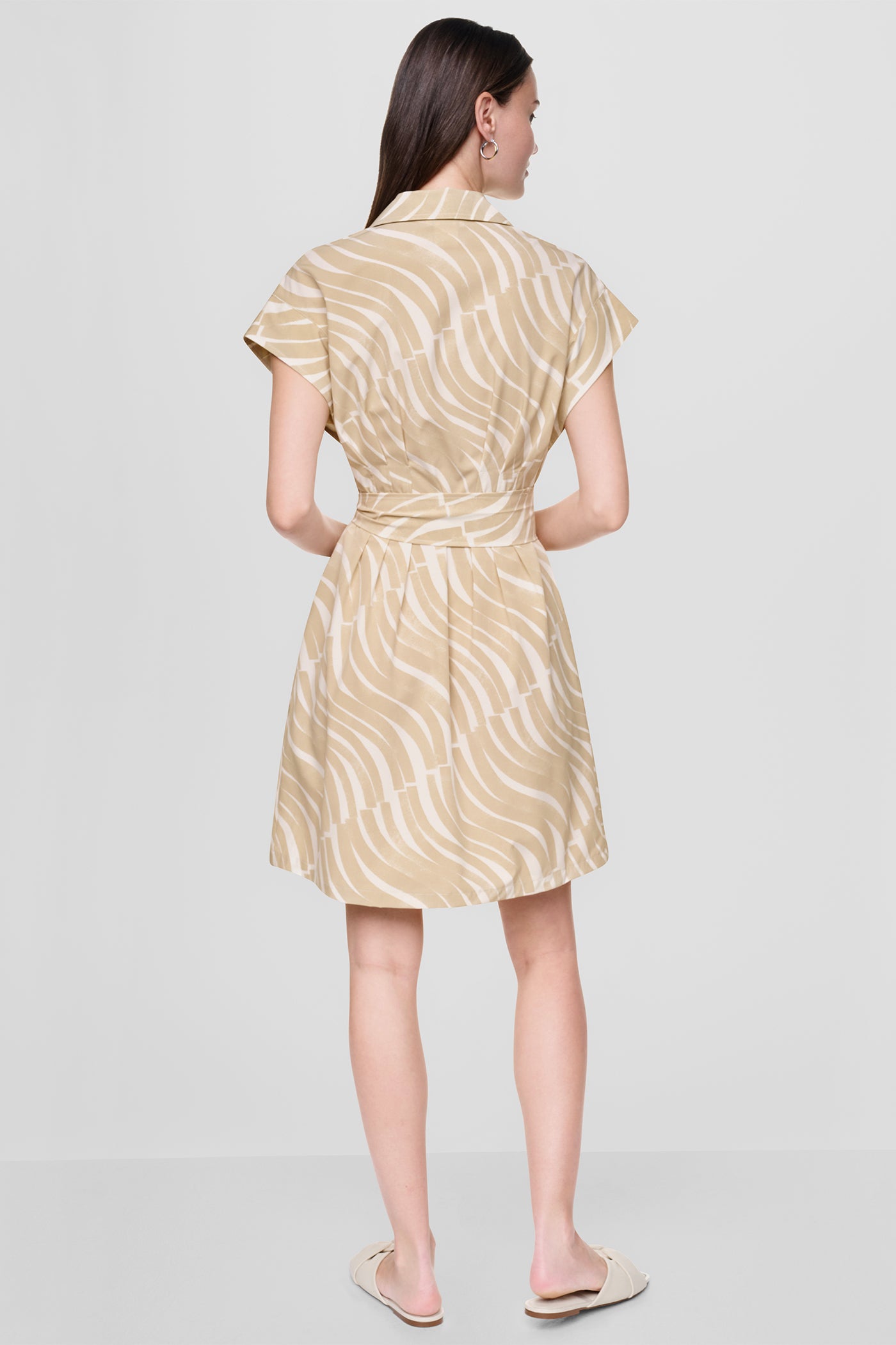 CAP SLEEVE MINI SHIRT DRESS VIEW 3