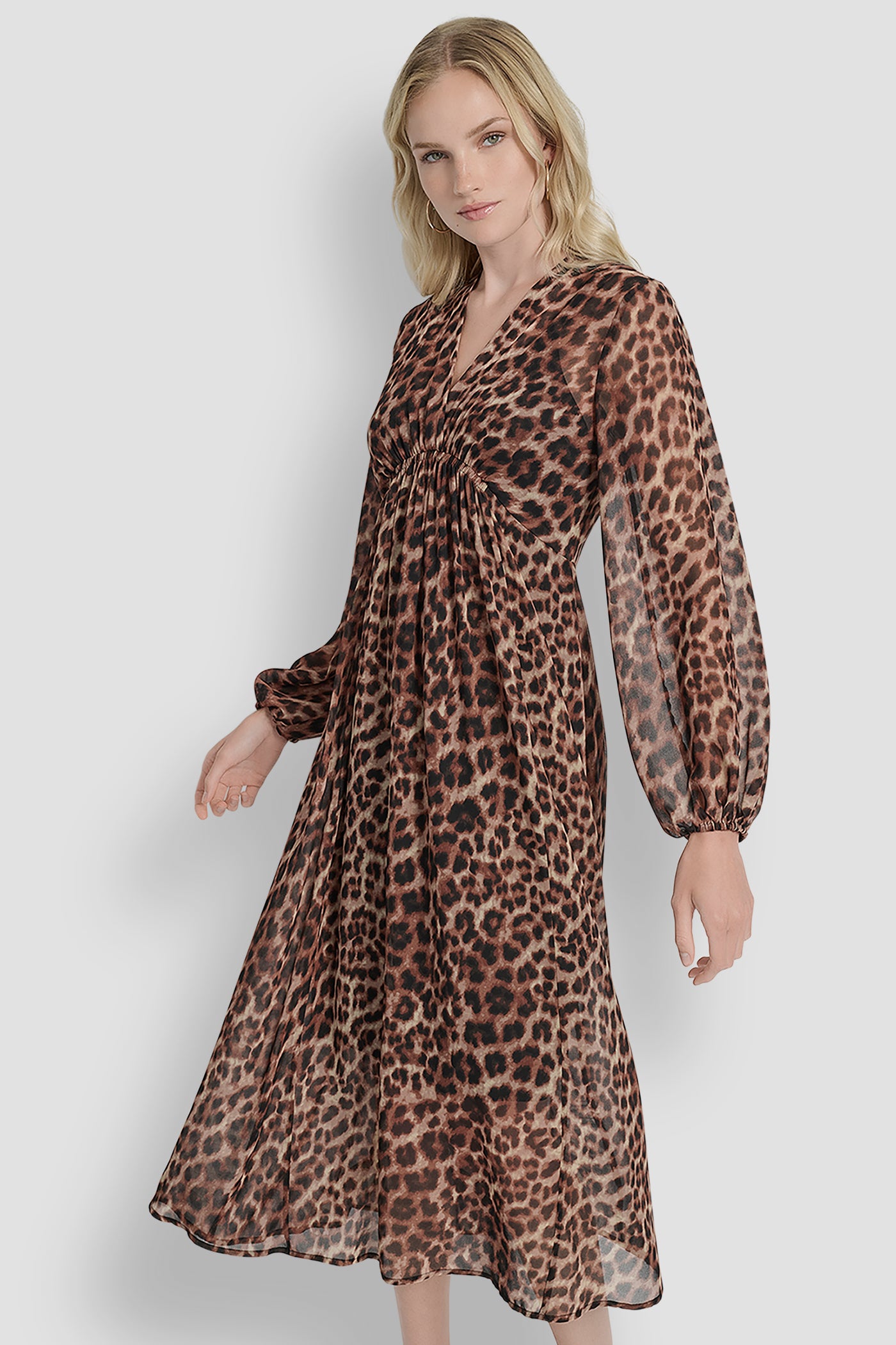 Long Sleeve High To Low Waist Maxi | DKNY Long Sleeve High To Low Waist Maxi | DKNY