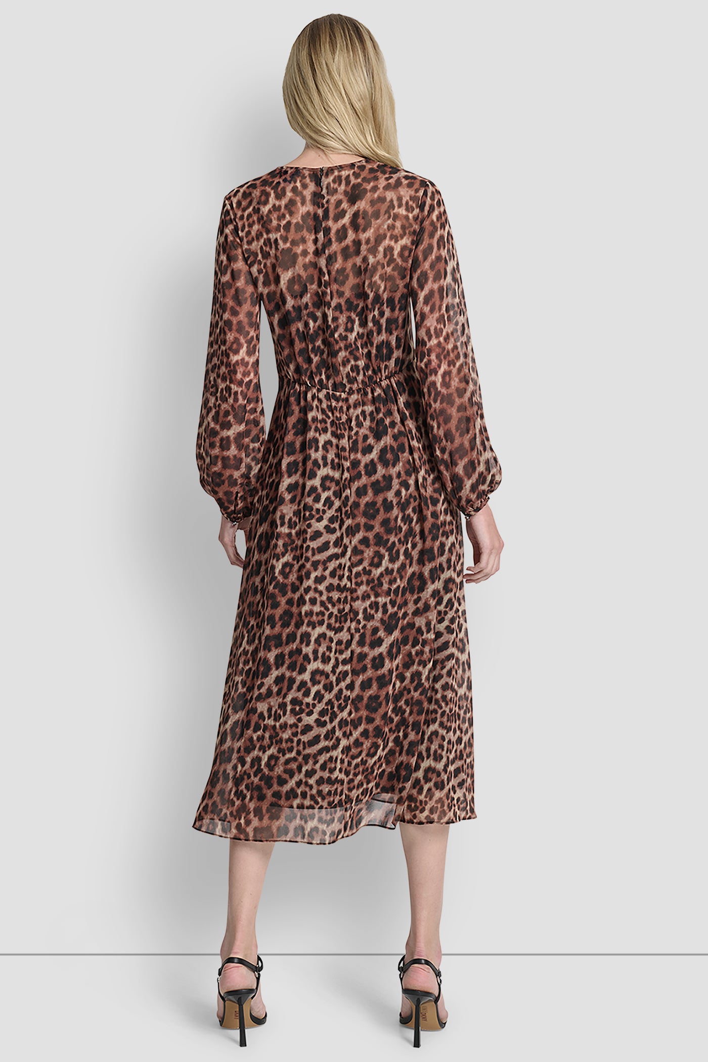 LEOPARD TRAVERTINE MULTI LONG SLEEVE  HIGH TO LOW WAIST MAXI, VIEW 2 | Dresses & Jumpsuits