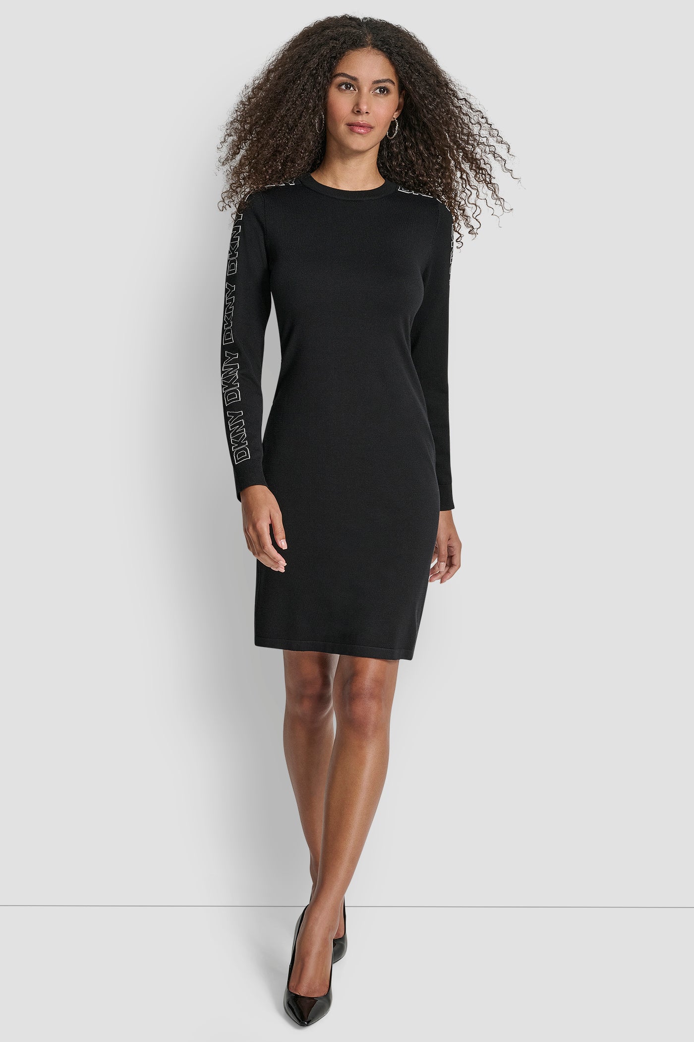 LONG SLEEVE KNIT LOGO DRESS VIEW 5 | Dresses & Jumpsuits