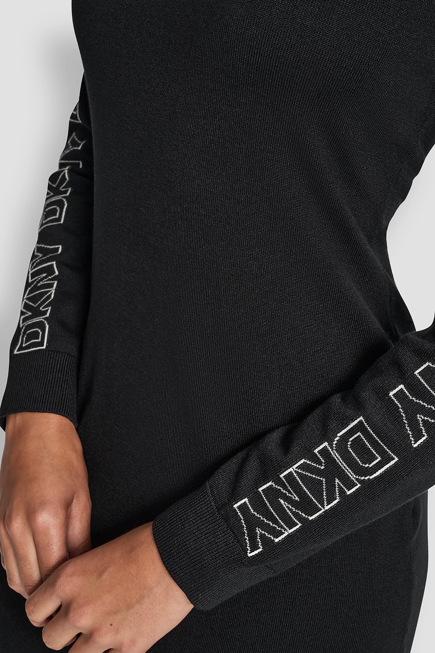 Long Sleeve Knit Logo Dress Bodycon DKNY1