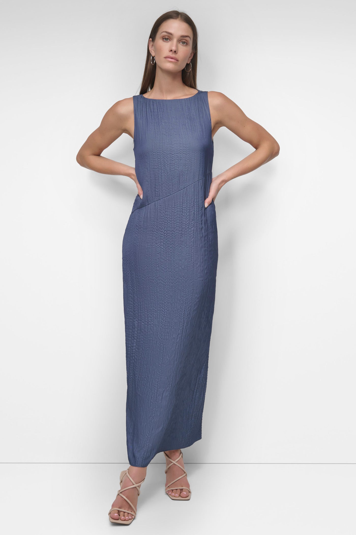SLEEVELESS BROOMSTICK TWILL MIDI VIEW 6 | SALE DRESSES