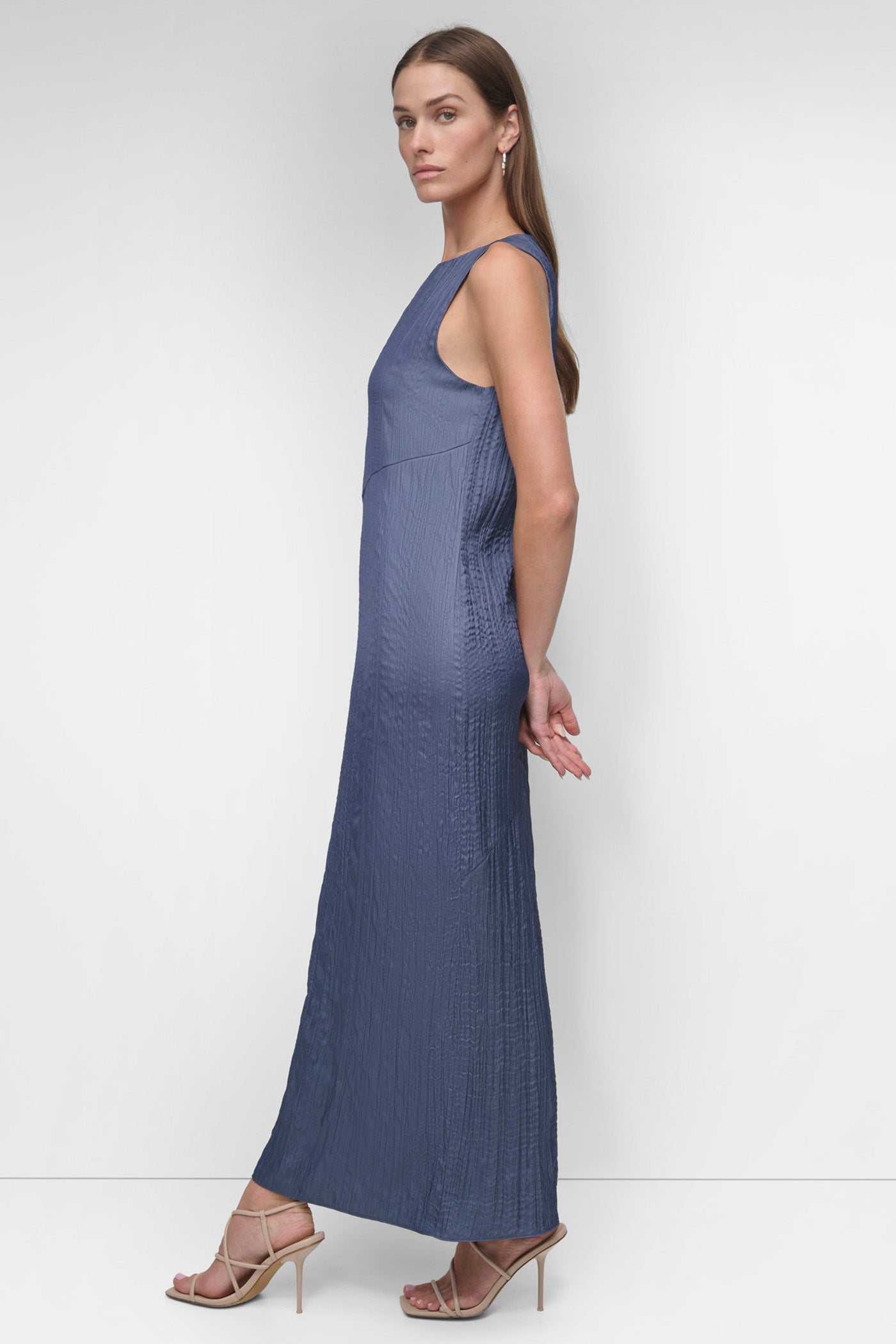 SLEEVELESS BROOMSTICK TWILL MIDI VIEW 3 | SALE DRESSES