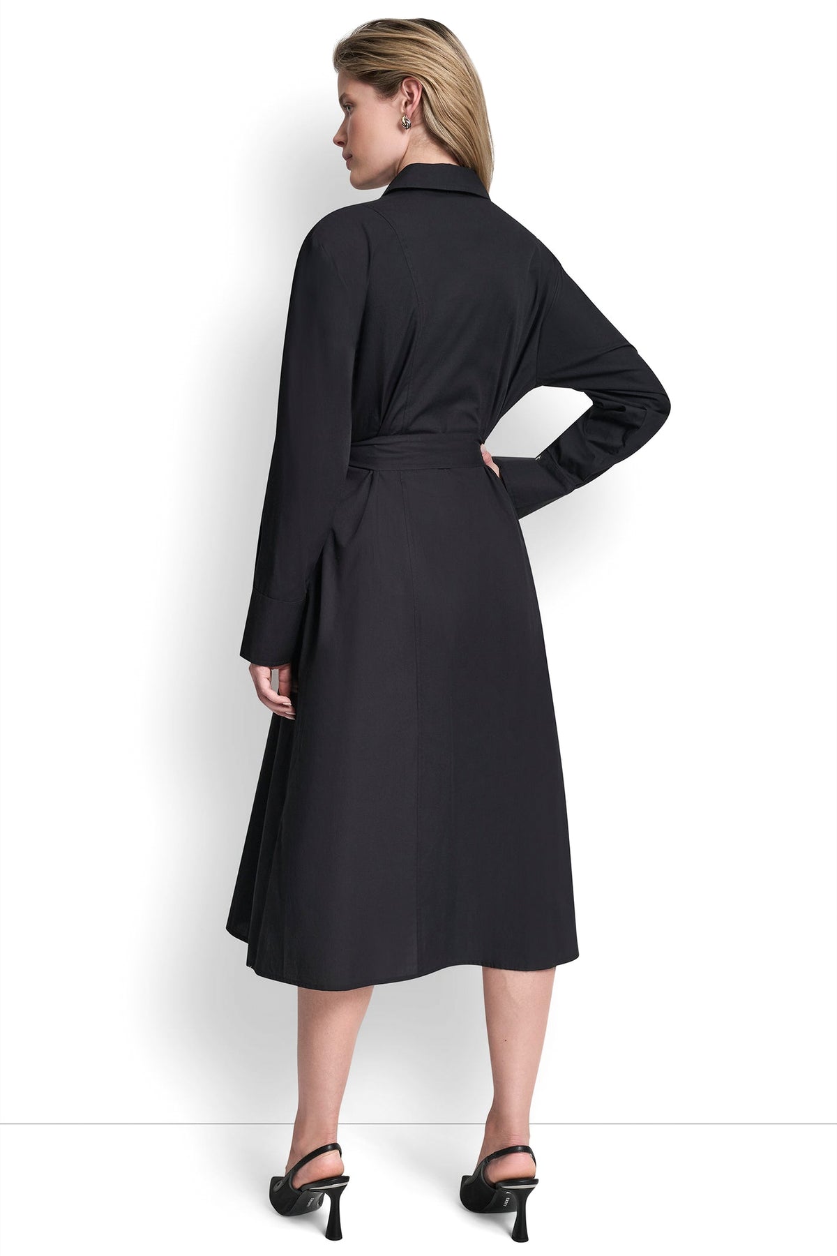 BUTTON DOWN MIDI SHIRT DRESS VIEW 2