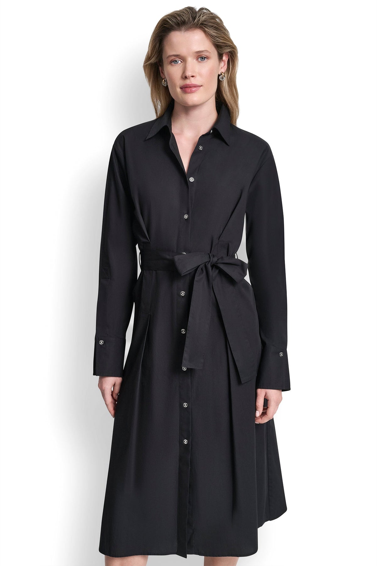 BUTTON DOWN MIDI SHIRT DRESS VIEW 2