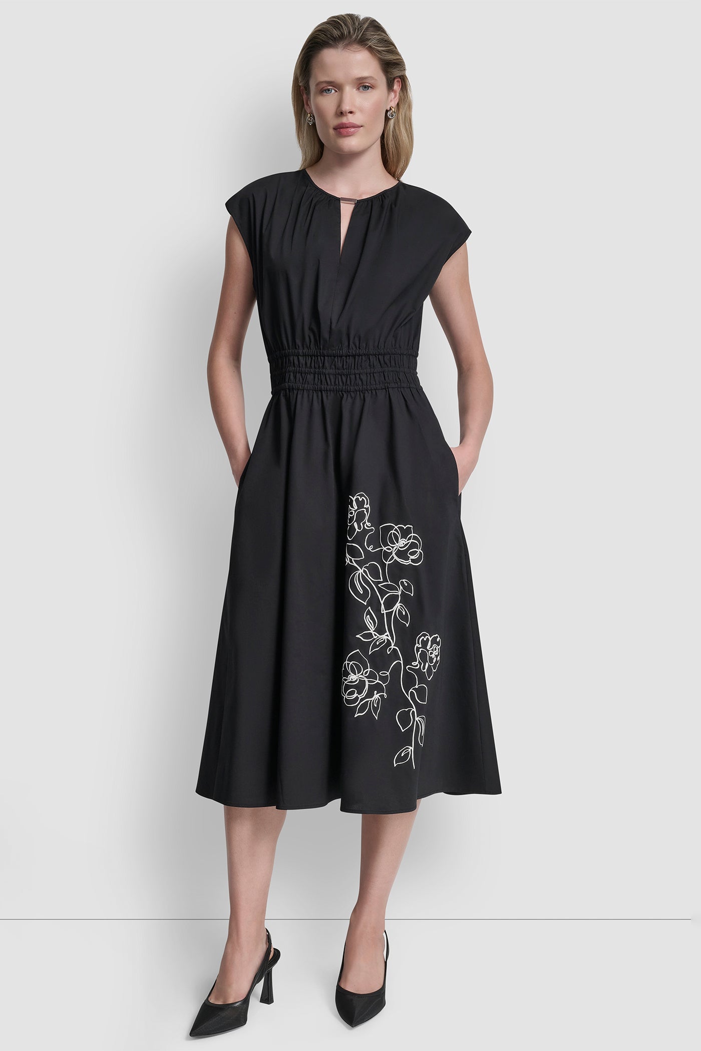 FLORAL FIT & FLARE MIDI DRESS VIEW 7 | Dresses & Jumpsuits