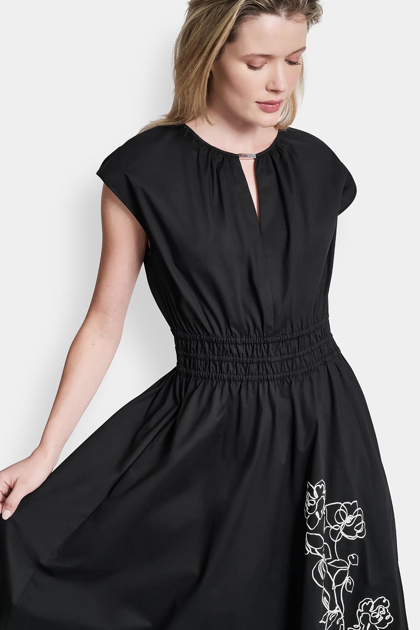 FLORAL FIT & FLARE MIDI DRESS VIEW 5