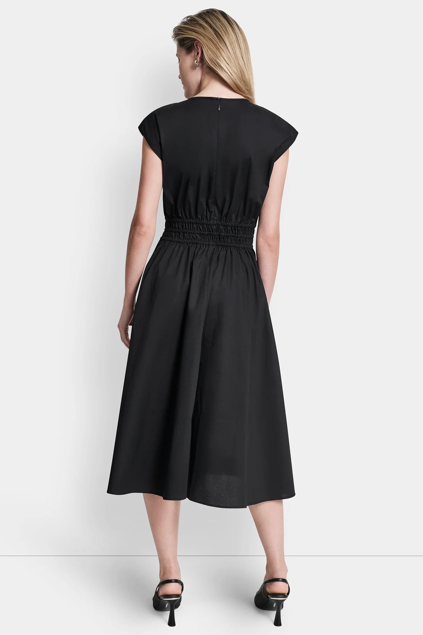 FLORAL FIT & FLARE MIDI DRESS VIEW 3