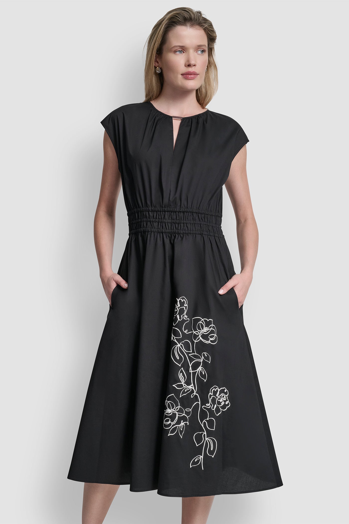 FLORAL FIT & FLARE MIDI DRESS VIEW 4 | Dresses & Jumpsuits