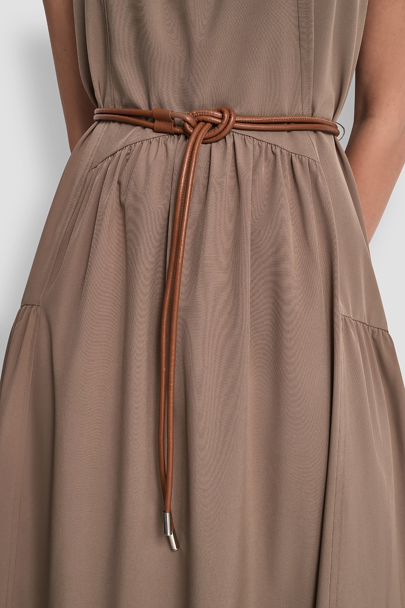 SLEEVELESS DROP-WAIST MIDI DRESS VIEW 7 | NEW NEUTRALS