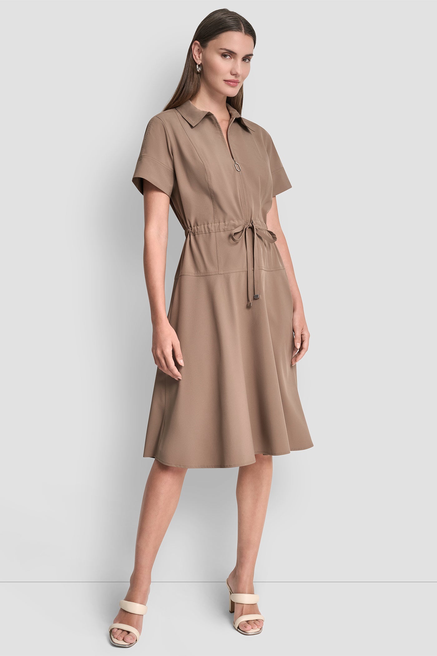 COMMUTER DRESS WITH TIE WAIST VIEW 3