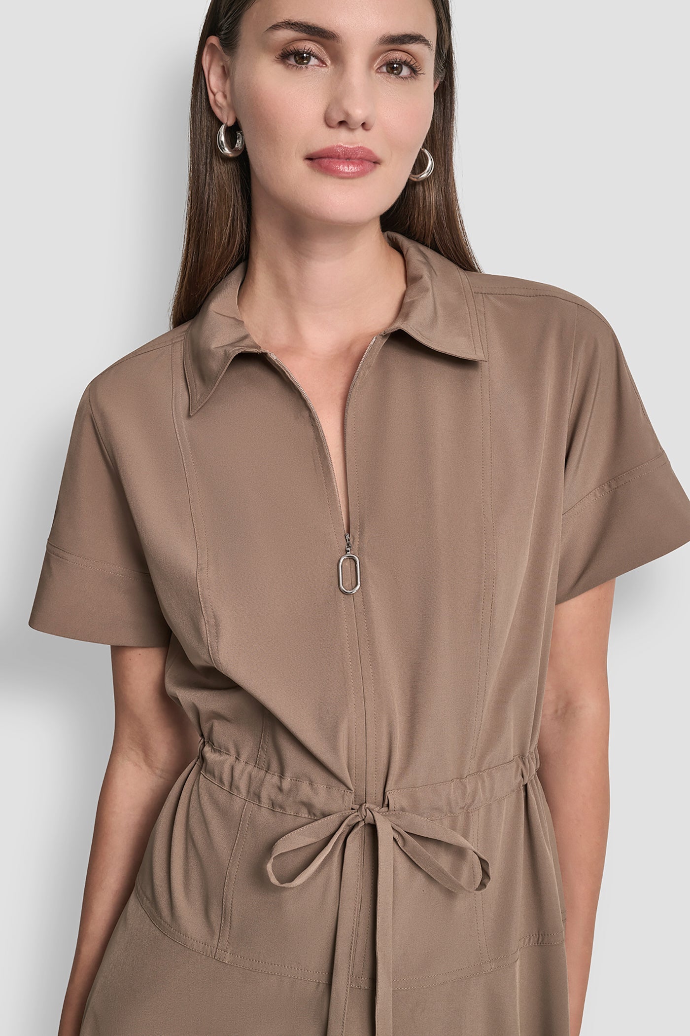 COMMUTER DRESS WITH TIE WAIST VIEW 6