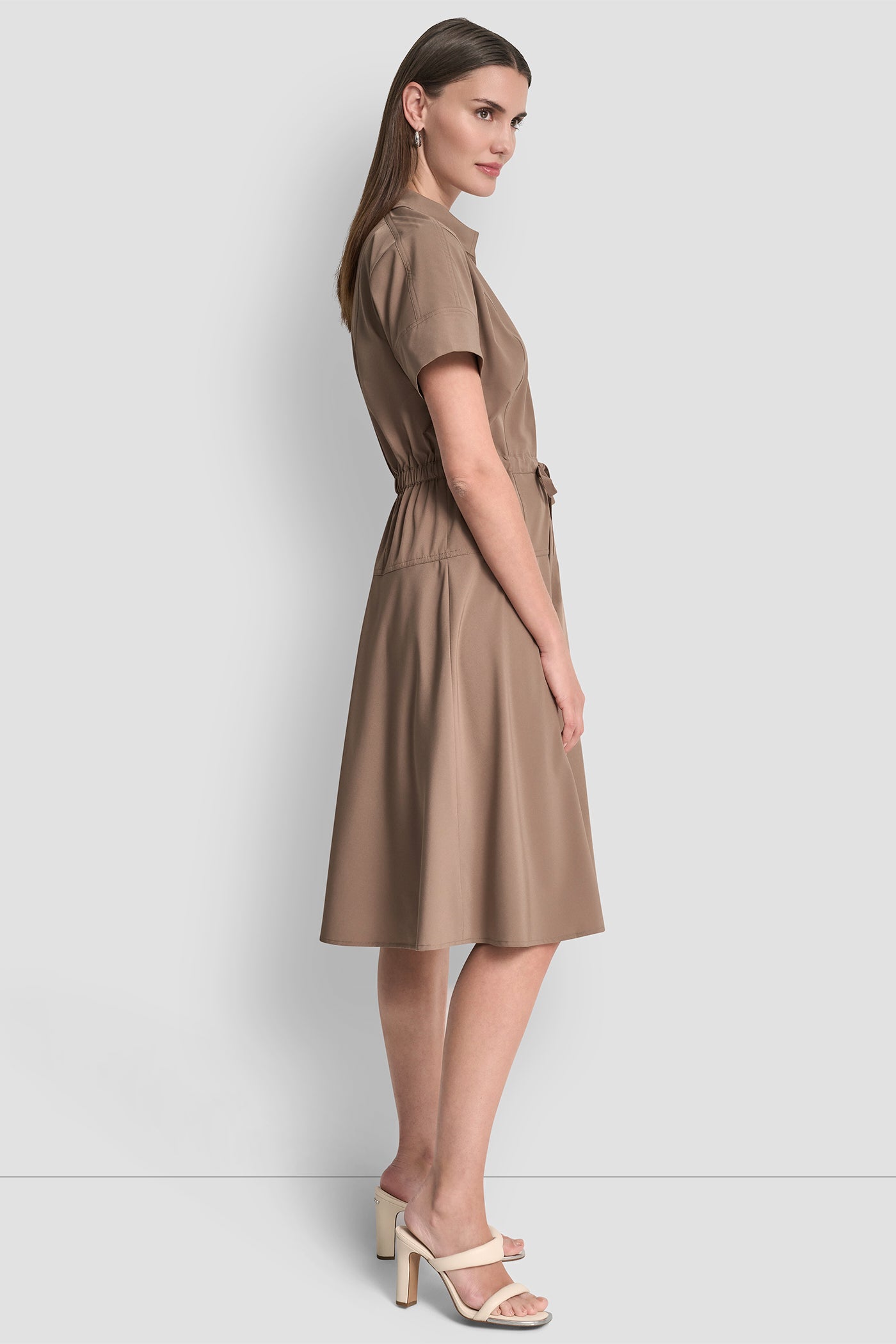 COMMUTER DRESS WITH TIE WAIST VIEW 4