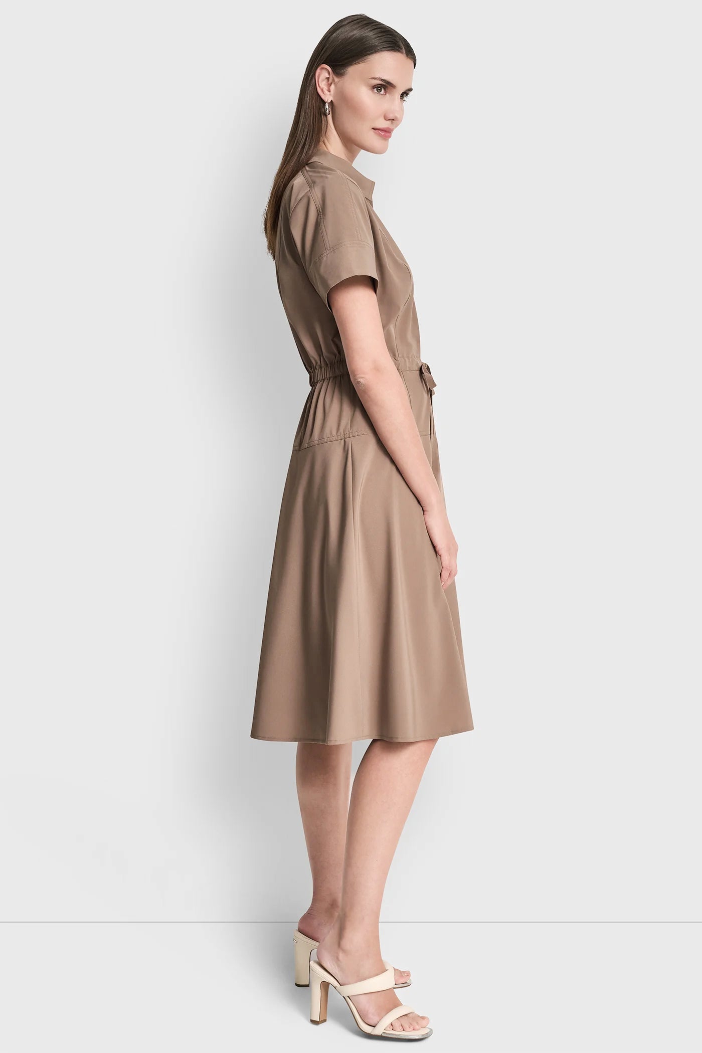 FIT & FLARE MIDI SHIRT DRESS VIEW 4 | MIDI DRESSES