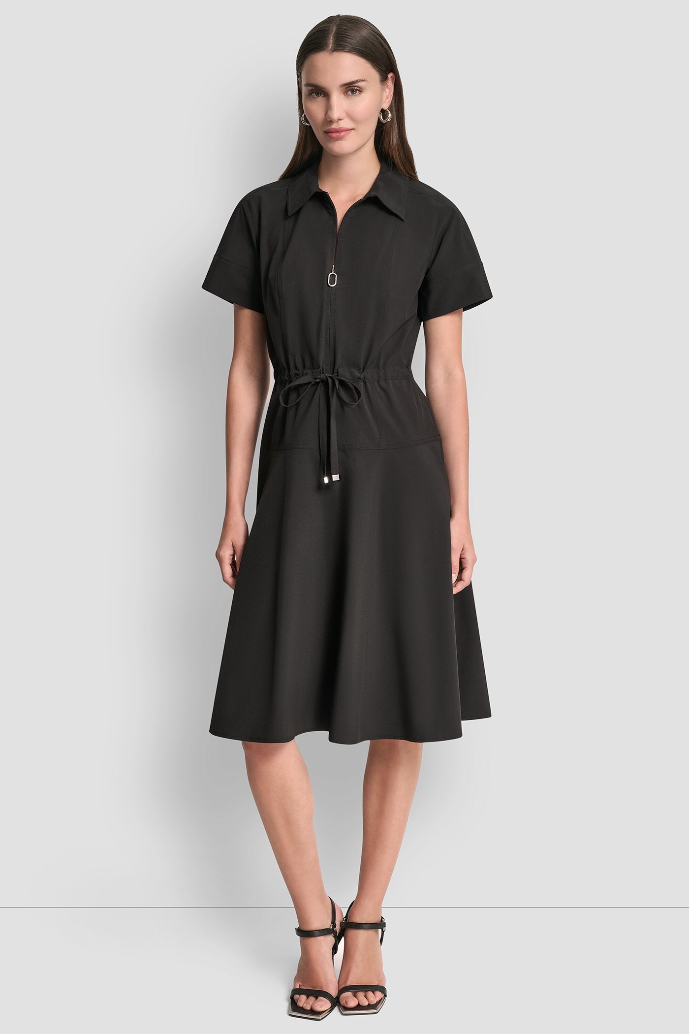 COMMUTER DRESS WITH TIE WAIST VIEW 4