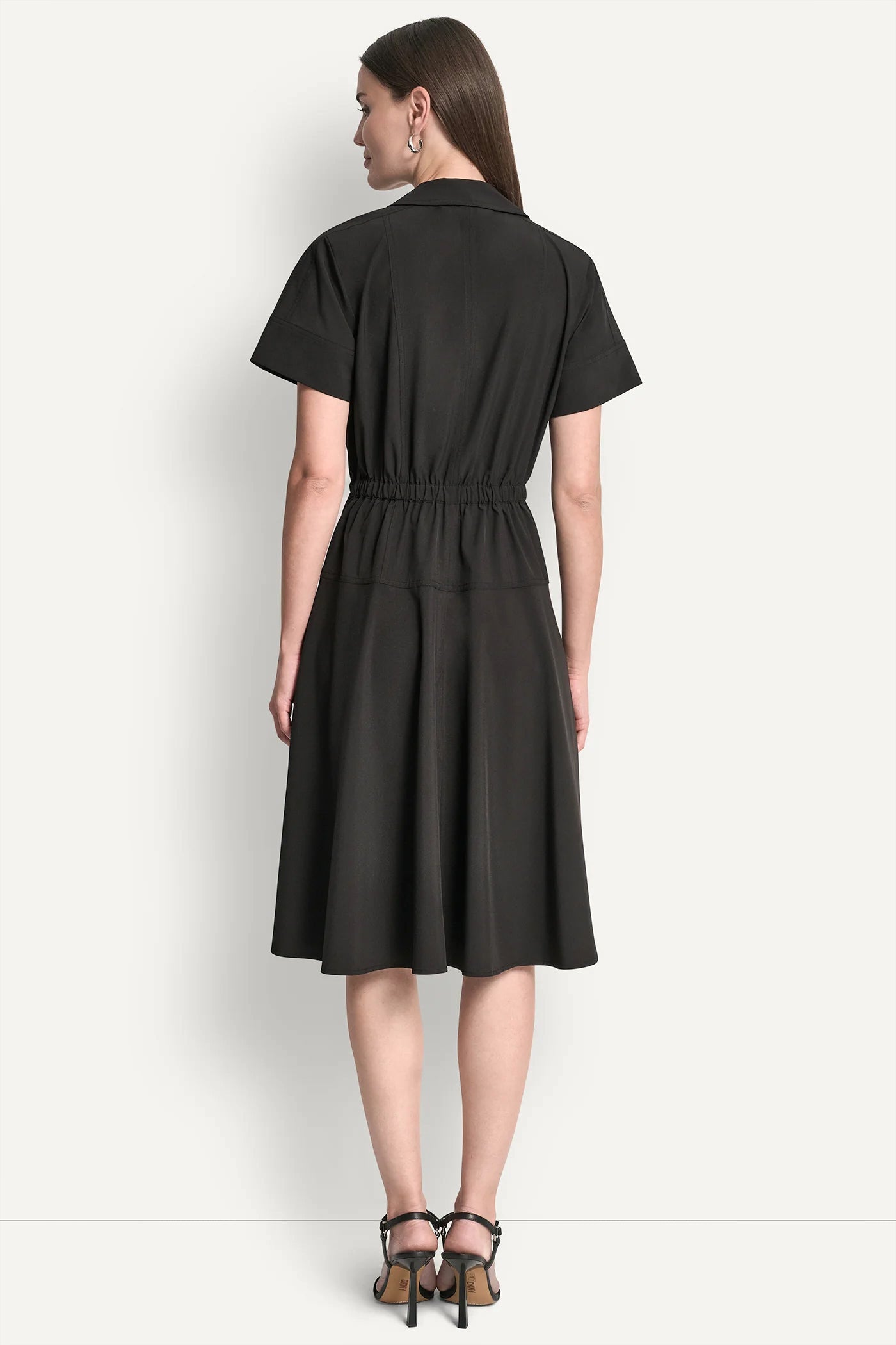 FIT & FLARE MIDI SHIRT DRESS VIEW 3