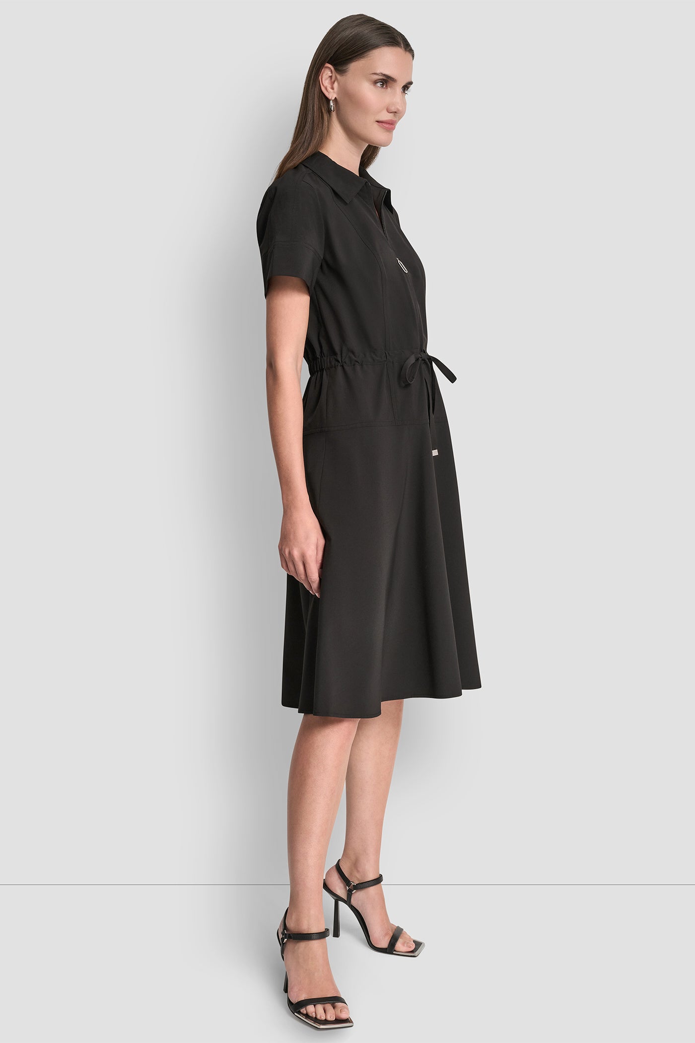 COMMUTER DRESS WITH TIE WAIST VIEW 3