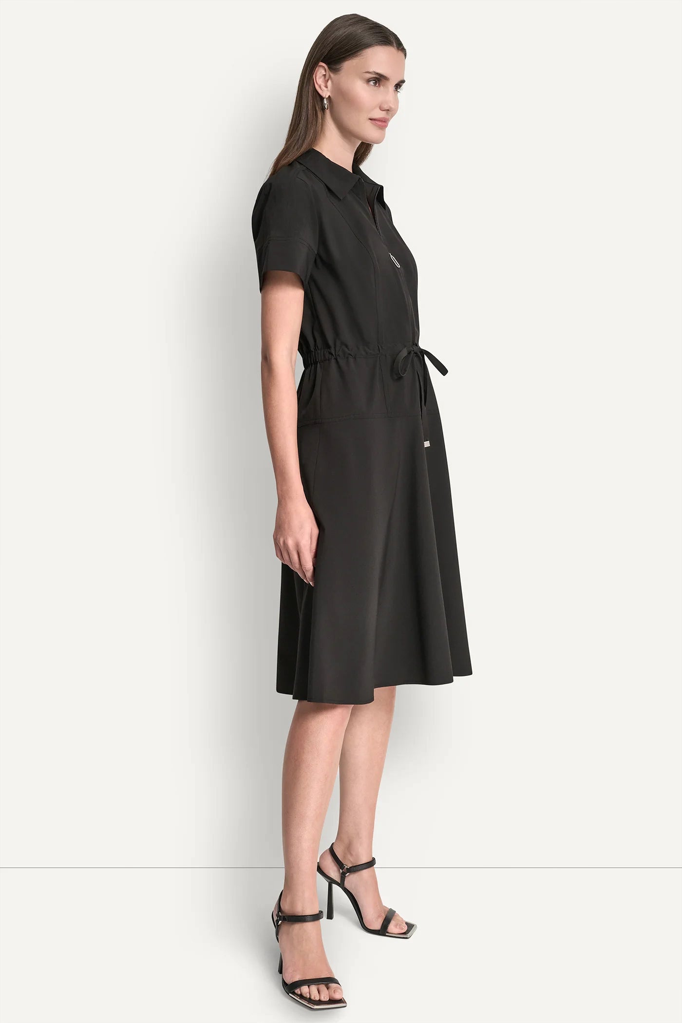 FIT & FLARE MIDI SHIRT DRESS VIEW 4