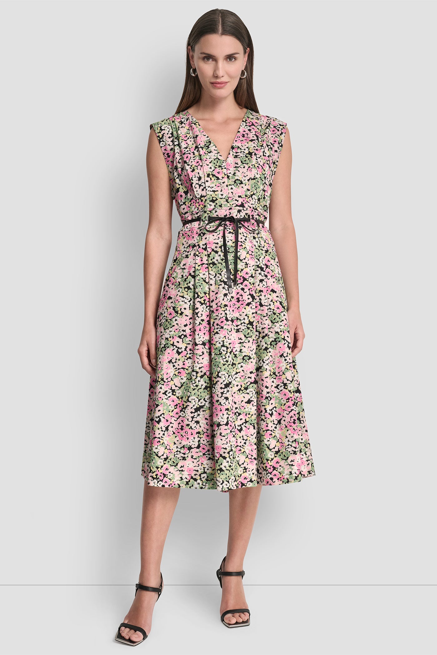 Floral Midi Fit & Flare Dress | Fit and Flare | DKNY Floral Midi Fit & Flare Dress | Fit and Flare | DKNY