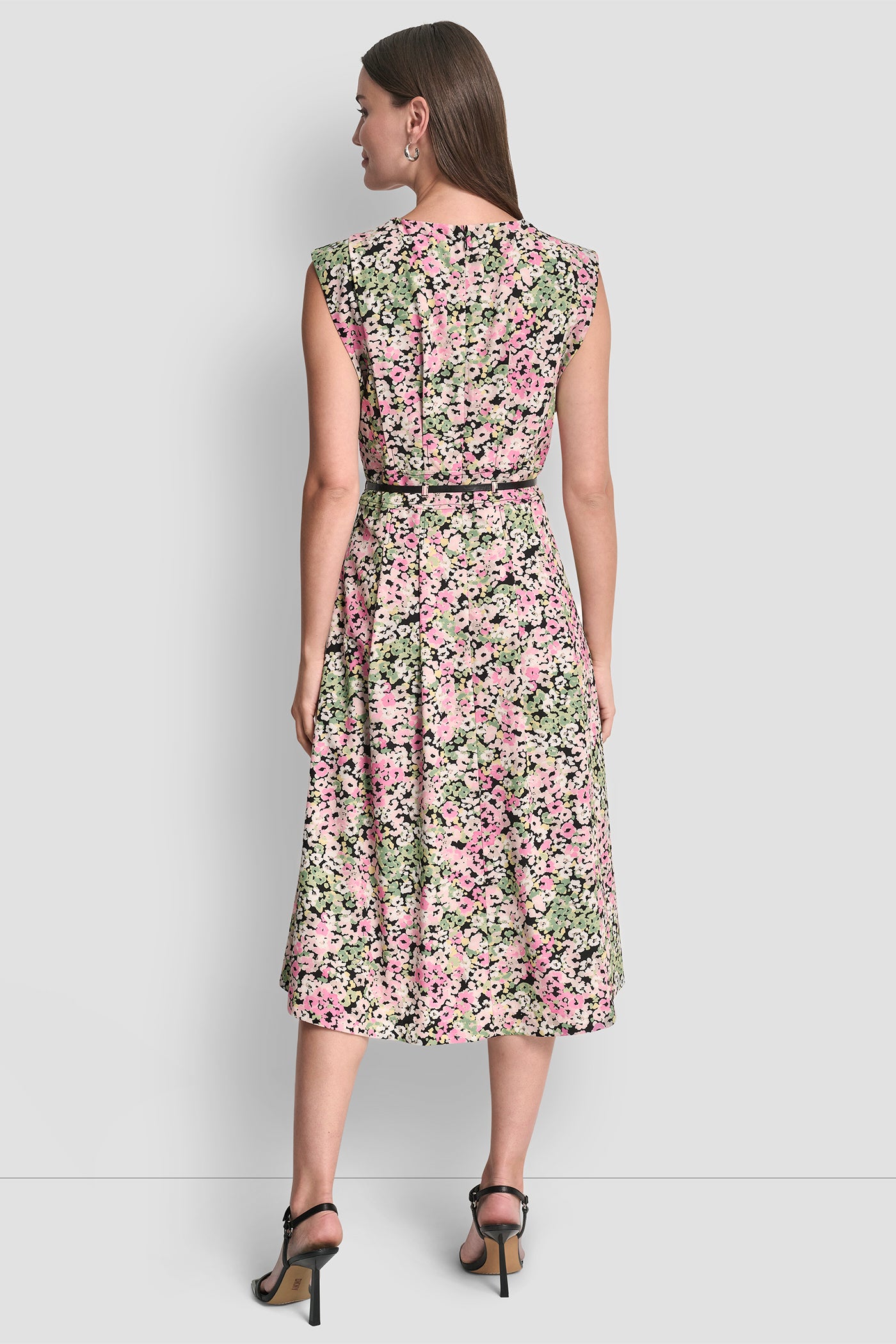 FLORAL MIDI FIT & FLARE DRESS VIEW 2 | Dresses & Jumpsuits