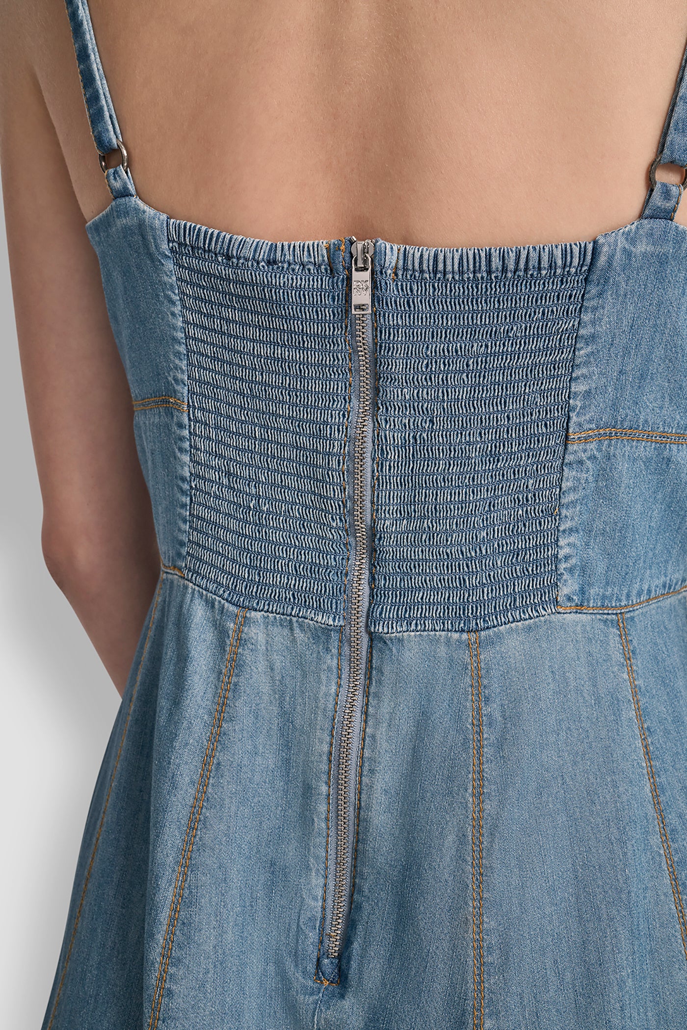 DENIM MIDI FIT & FLARE DRESS VIEW 8 | Denim Destination