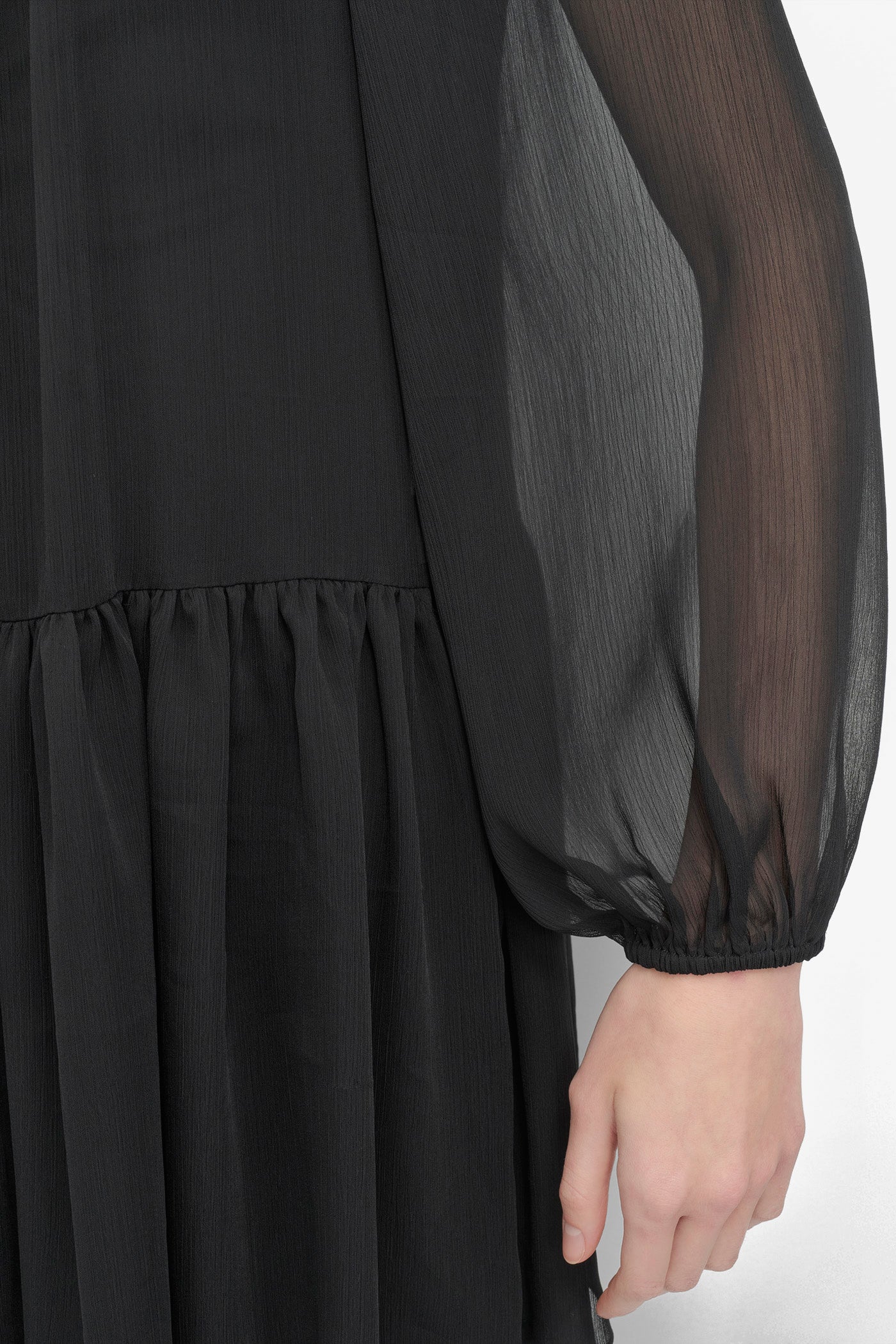 LONG SLEEVE CHIFFON MINI DRESS VIEW 5 | SALE DRESSES