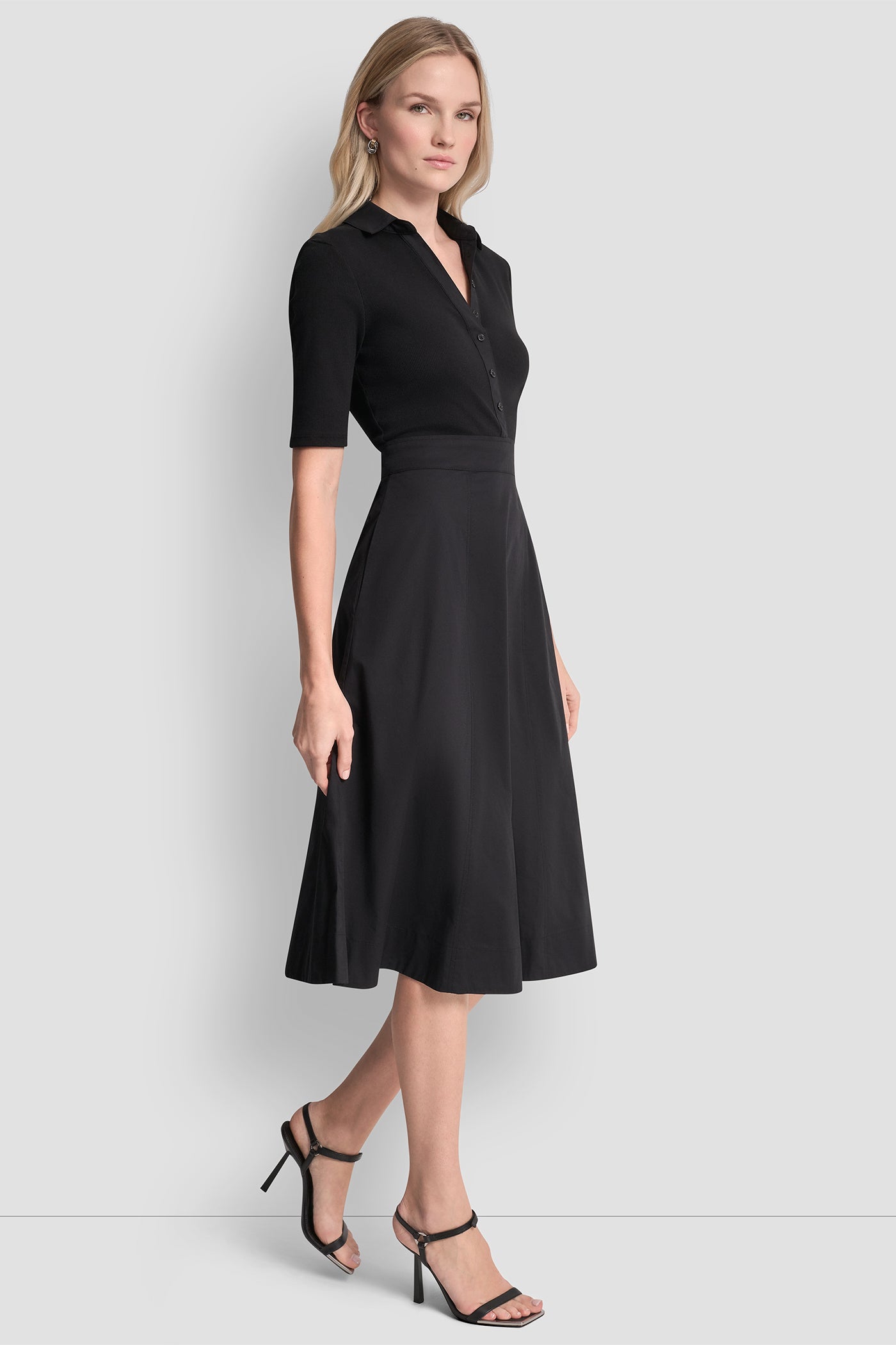 FIT & FLARE MIDI POLO DRESS VIEW 3