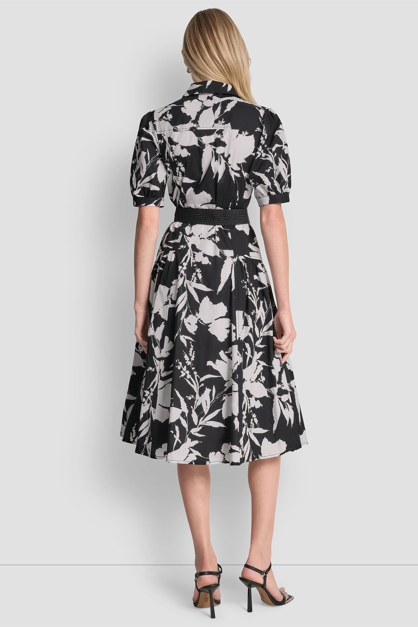FLORAL PRINT MIDI SHIRT DRESS VIEW 3 | 9-5 Edit