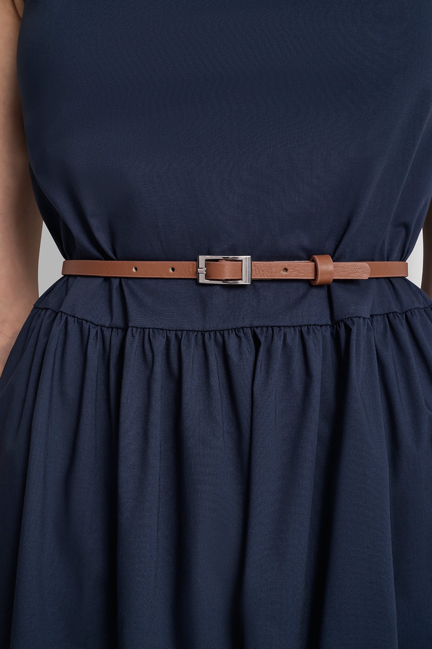 Sleeveless Gathered Midi A Line Dress | A-Line Dress | DKNY Sleeveless Gathered Midi A Line Dress | A-Line Dress | DKNY