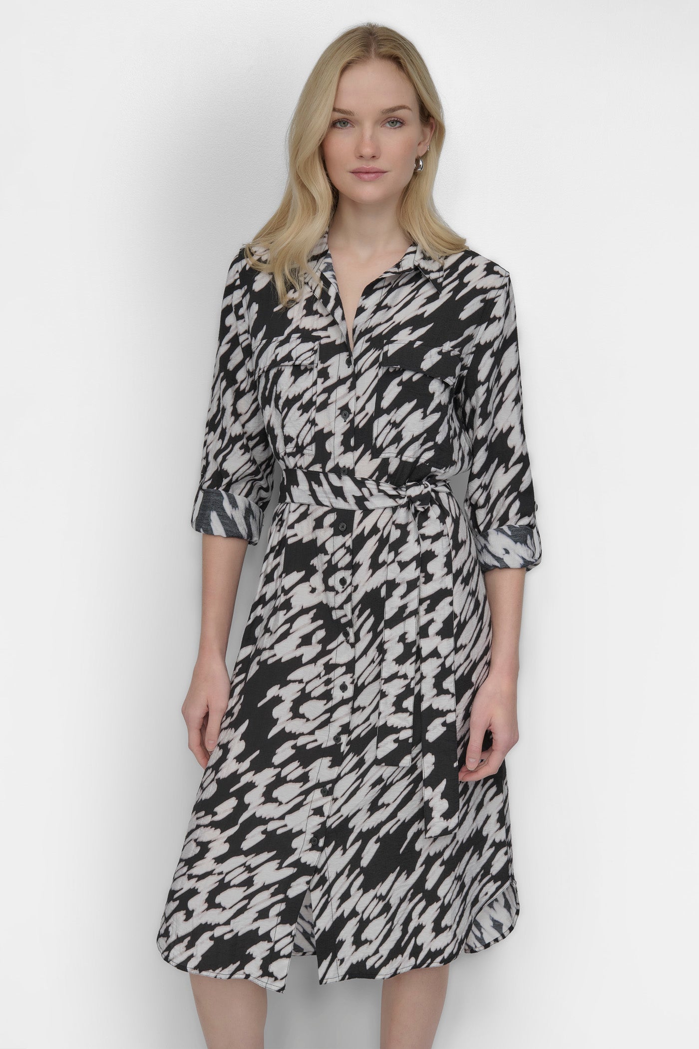 BELTED TIERED MIDI SHIRT DRESS VIEW 4 | SALE DRESSES