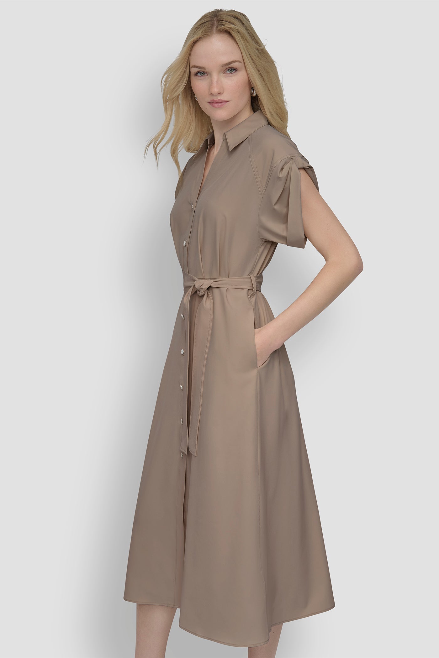 BUTTON-FRONT MIDI COMMUTER DRESS VIEW 4 | SPRING 2026