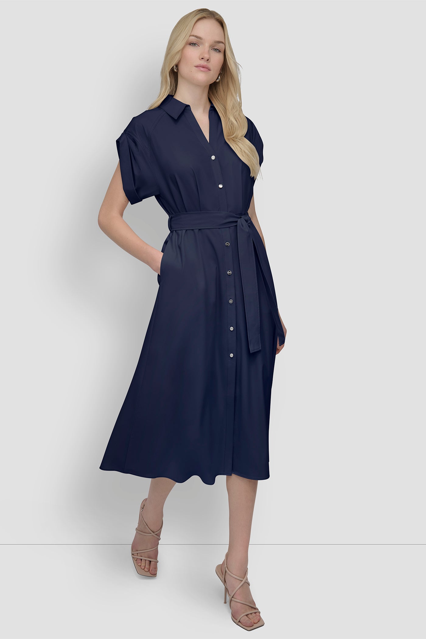 BUTTON-FRONT MIDI COMMUTER DRESS VIEW 6 | SPRING 2026
