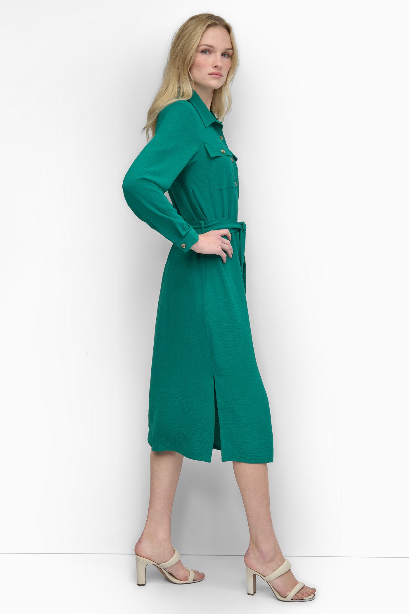 COLLARED BUTTON DRESS VIEW 3 | SALE DRESSES